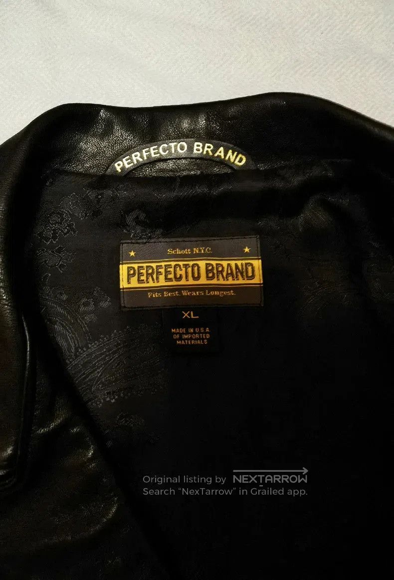 Schott Schott P213 Diagonal zipper motorcycle leather jacket Size US XL / EU 56 / 4 - 3 Thumbnail