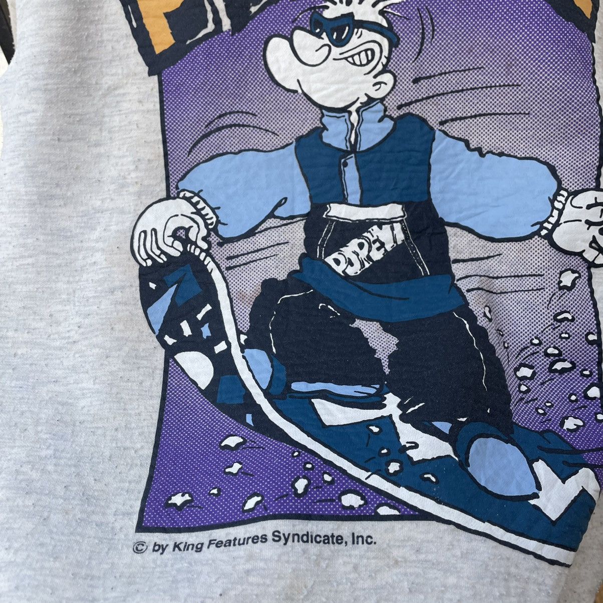 Vintage 🔥Vintage 80s Popeye Ski Art Work Big Frame Sweatshirts Size US M / EU 48-50 / 2 - 7 Thumbnail