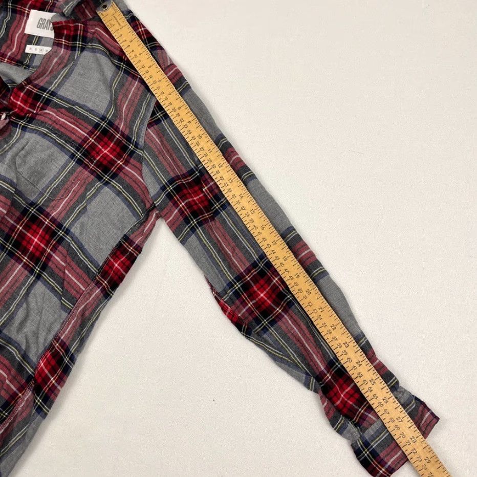 Vintage Grayson The Hero Blouse Size M Gray Red Plaid Button Front Flannel Shirt Size M / US 6-8 / IT 42-44 - 7 Thumbnail