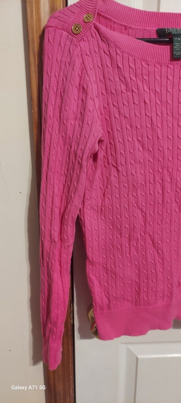 Ralph Lauren Lauren by Ralph Lauren Women Pink Pullover Sweater M Petite Size XXS / US 00 / IT 34 - 2 Thumbnail