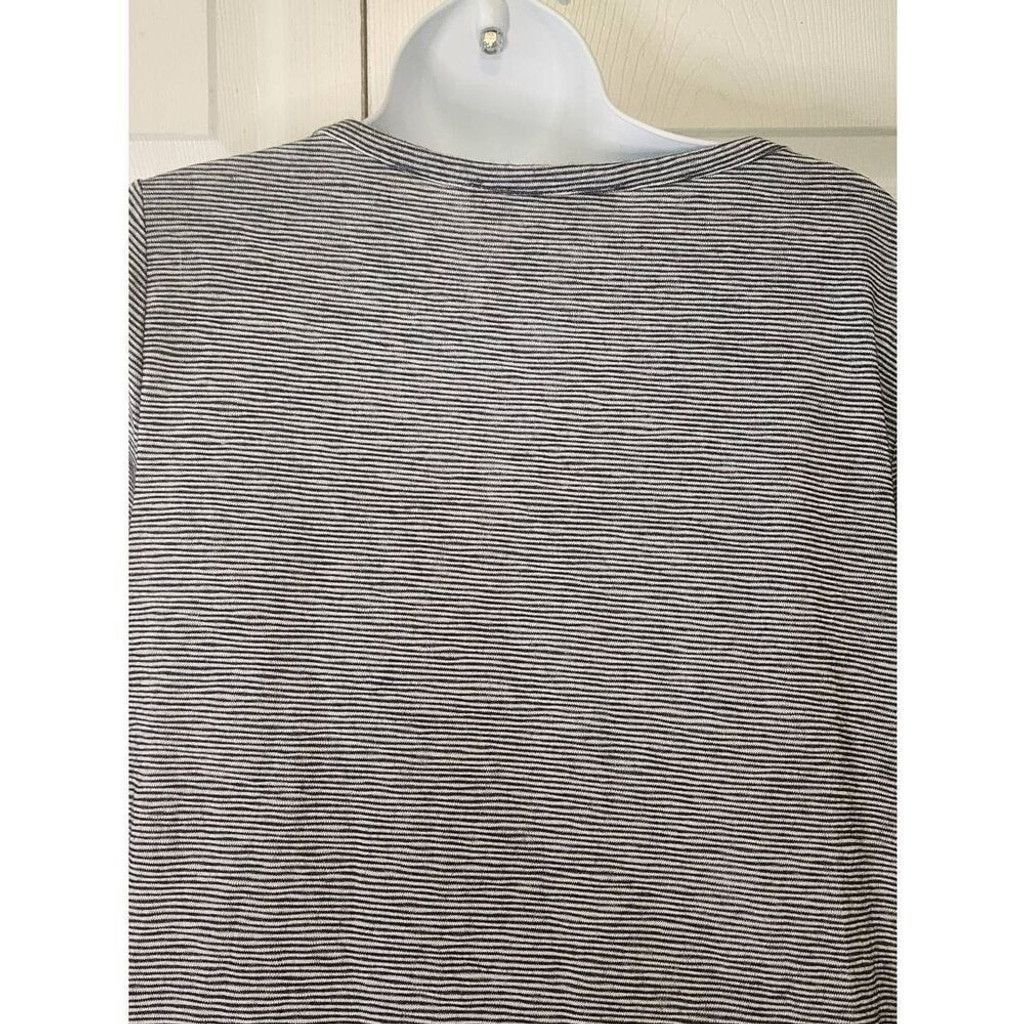 Loft Ann Taylor LOFT Blue and Gray Striped Shirt Size L / US 10 / IT 46 - 5 Thumbnail