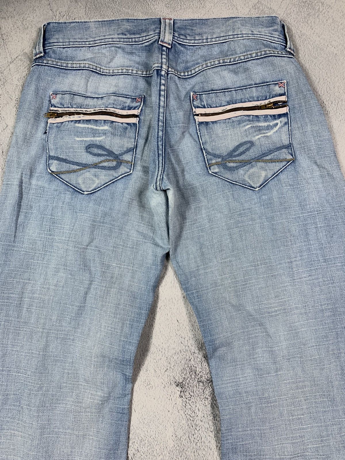 Japanese Brand × Vintage Vintage Y2K Japanese faded flared denim jeans size 30 Size 30" / US 8 / IT 44 - 2 Thumbnail
