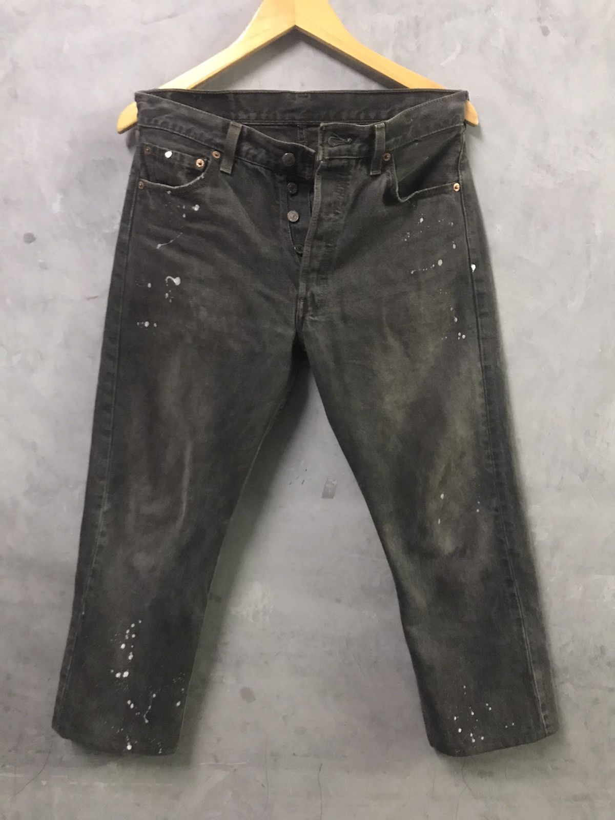 Levi's × Levi's Made & Crafted × Levi's Vintage Clothing Vintage Levis 501 Super Black Splattered Paint Size US 29 - 2 Thumbnail