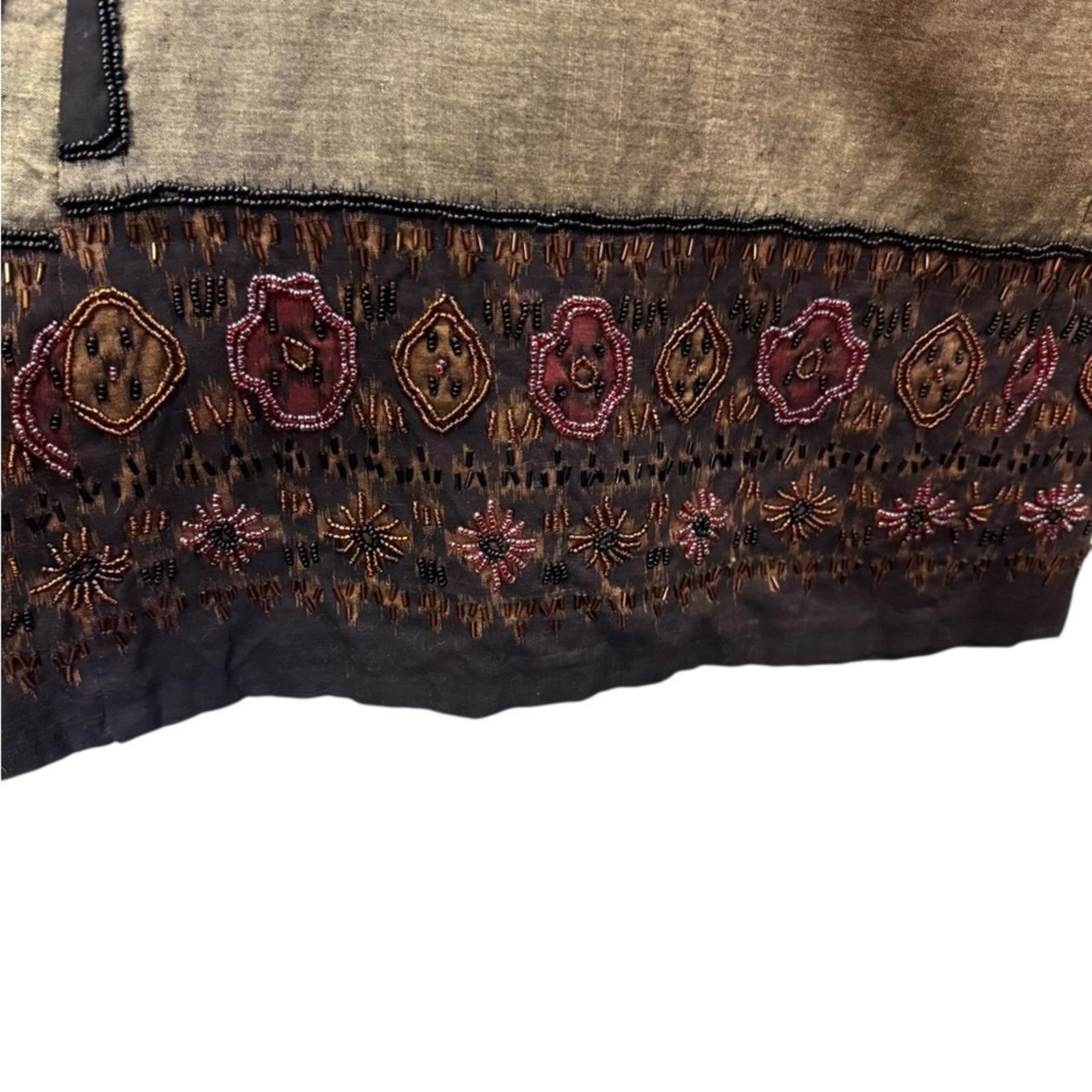 Other Raw Silk and Hand Beaded Ikat Women's Kimono Jacket sz O/S Size ONE SIZE - 3 Thumbnail