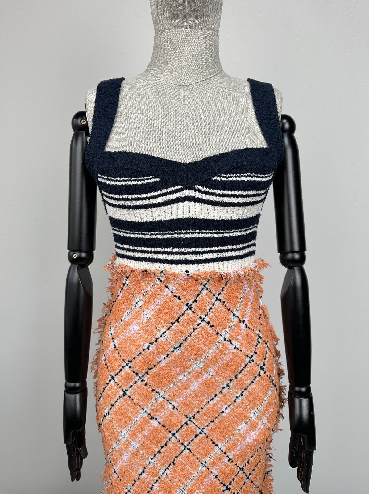 Marni MARNI Striped Bustier Tweed Dress Alkekengi Size 40 Size S / US 4 / IT 40 - 5 Thumbnail
