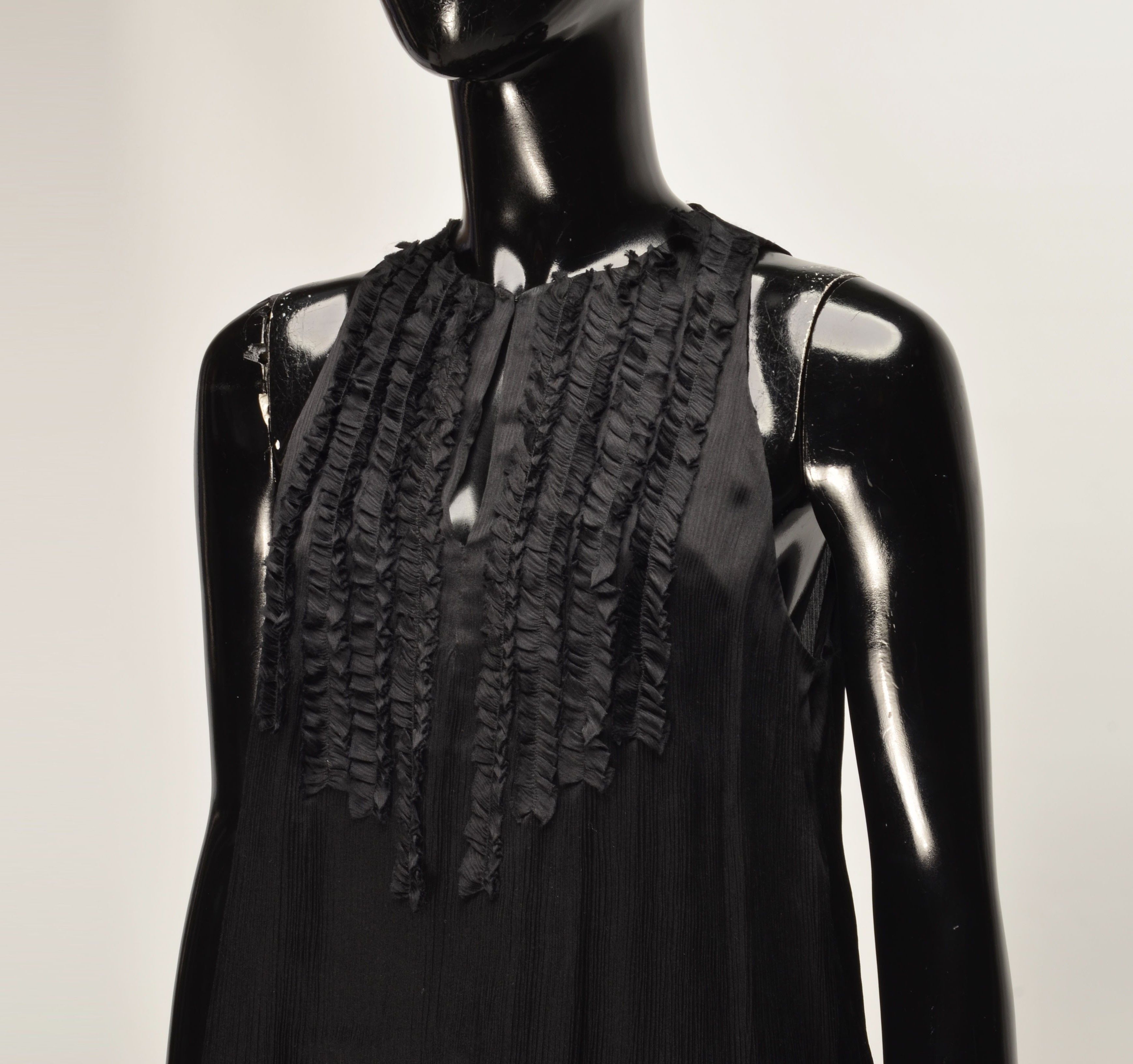 L'AGENCE Lagence Black 100% Silk Ruffle Sleeveless Top Blouse Size S / US 4 / IT 40 - 2 Thumbnail