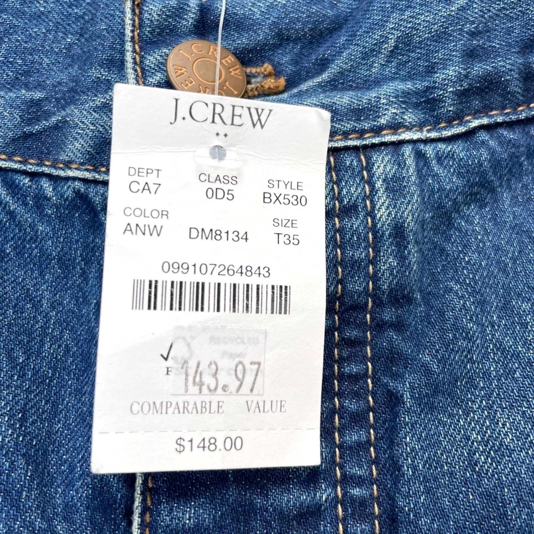 J.Crew J.CREW Jeans Womens 40X28 Tall Blue High Rise Straight Leg Denim Size 27" / US 4 / IT 40 - 5 Thumbnail