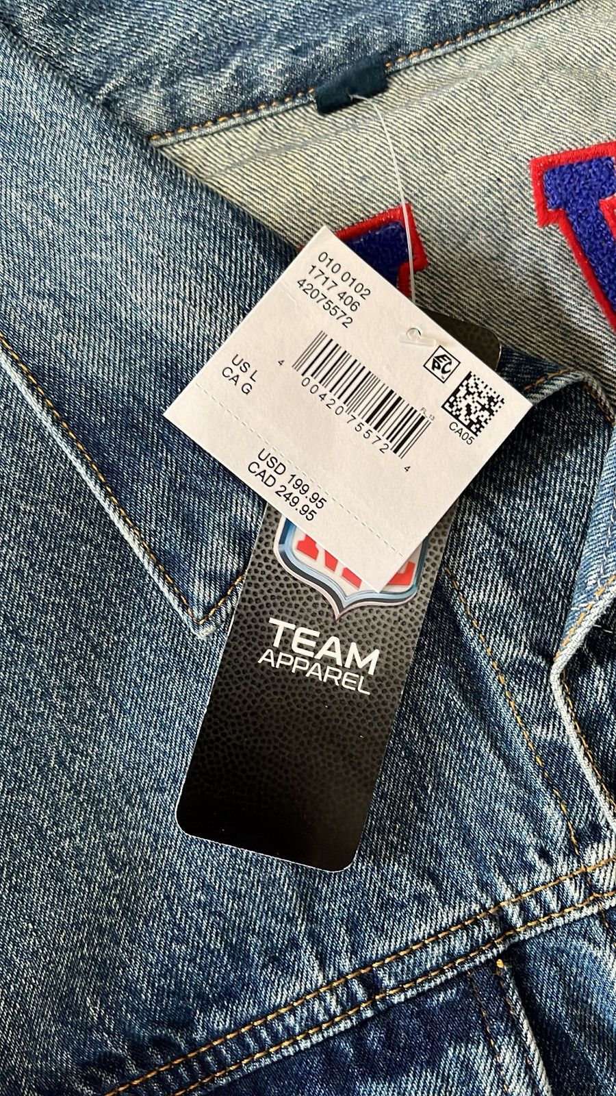 American Eagle Outfitters × NFL New York Giants American Eagle Denim Jacket Size US L / EU 52-54 / 3 - 6 Thumbnail