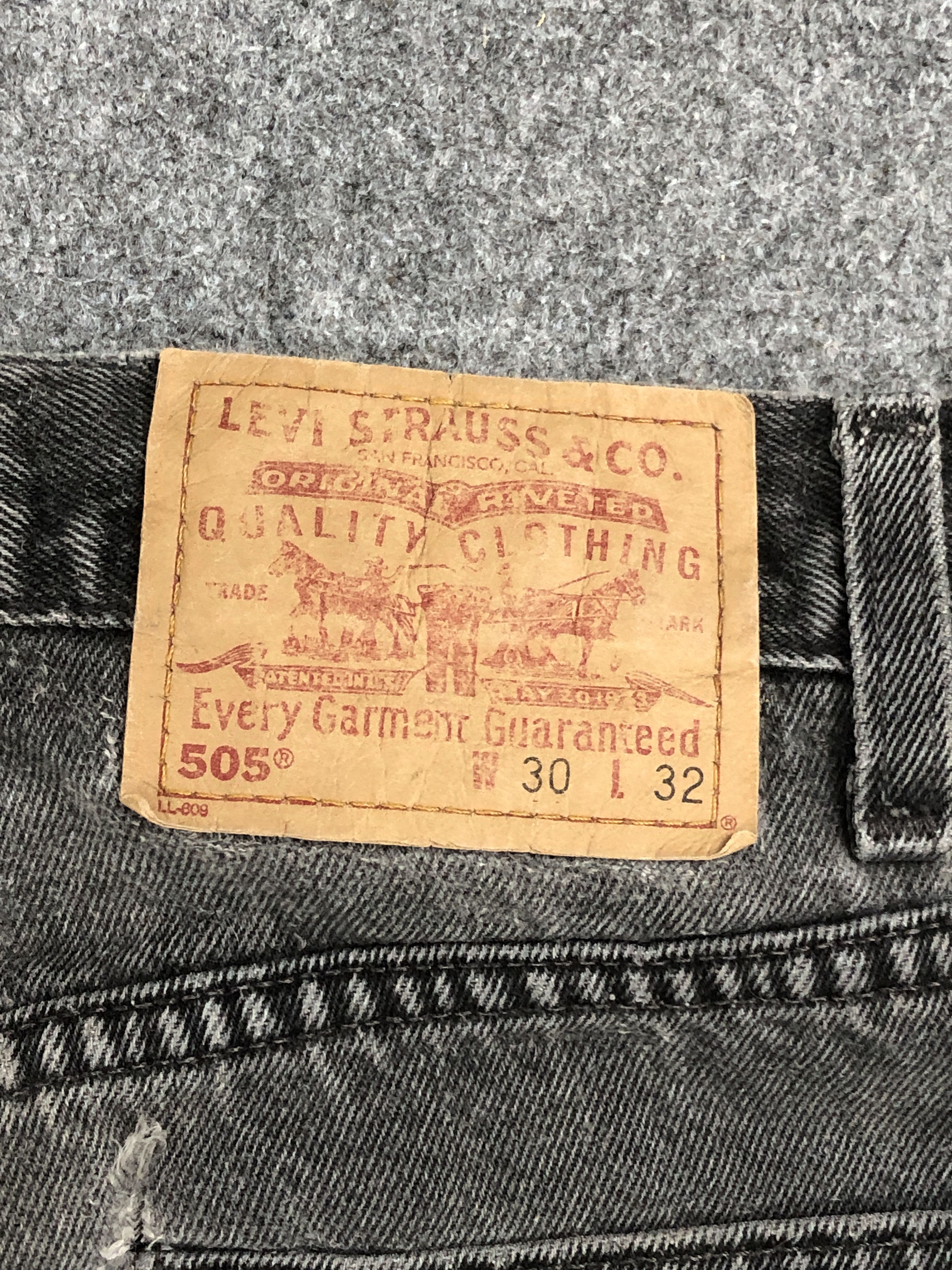 Levi's Vintage 90s Levis 505 Faded Black Jeans DP2264 Size US 28 / EU 44 - 5 Thumbnail