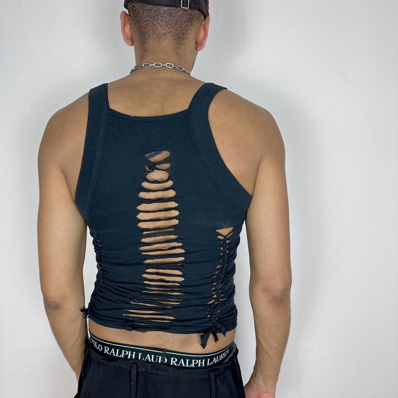 Other 'ABSTRACT' Black Braided Cut Out G Unit Tank - Medium Size US M / EU 48-50 / 2 - 5 Thumbnail