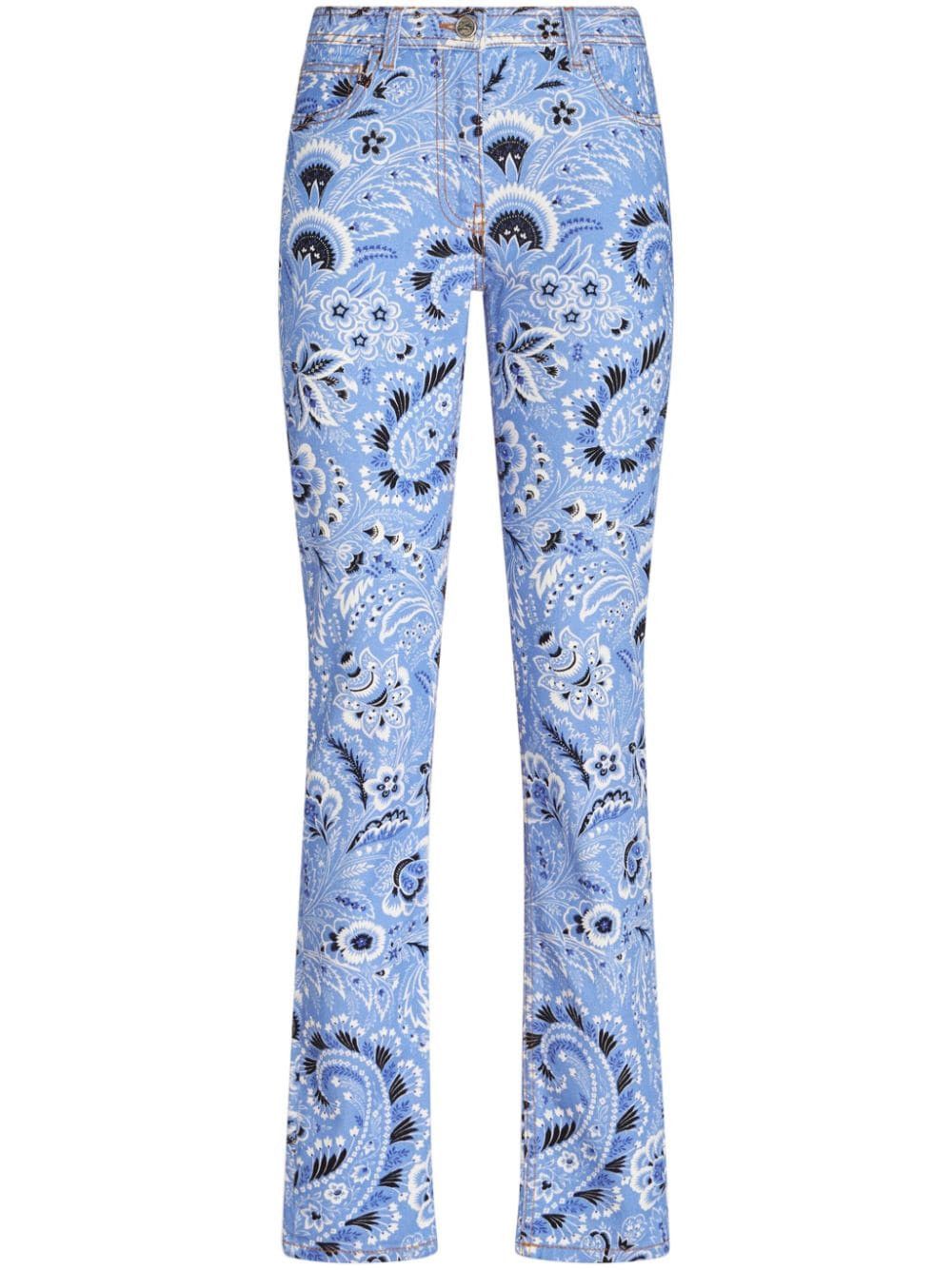 Etro PRINTED DENIM JEANS Size 27" / US 4 / IT 40 - 1 Thumbnail