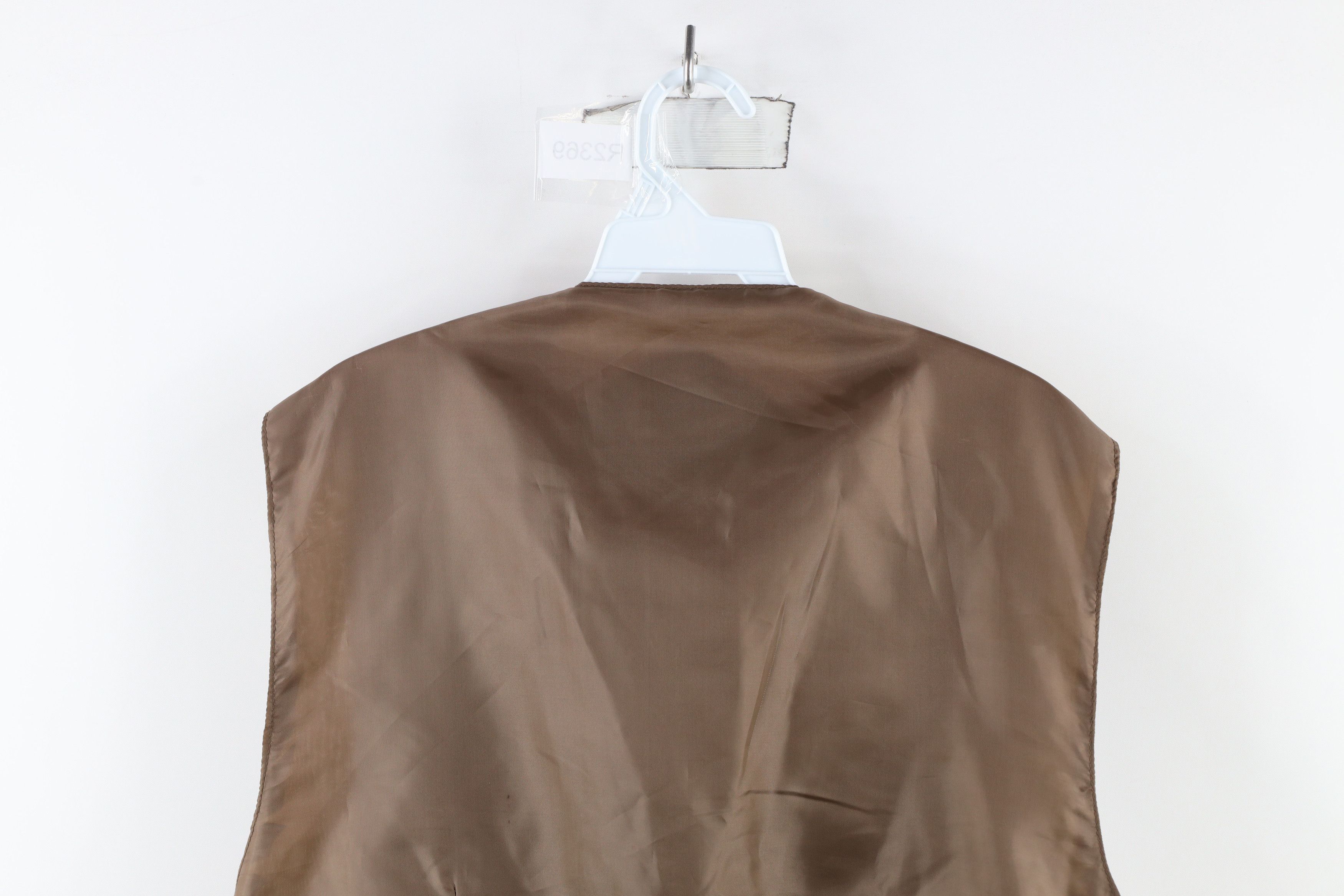 Vintage Vintage 90s Streetwear Leather Buckle Back Vest Jacket Brown Size US L / EU 52-54 / 3 - 12 Thumbnail