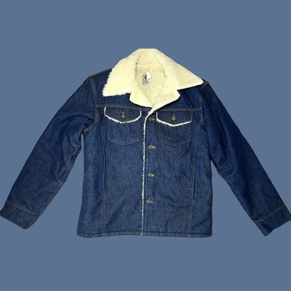 Carhartt VINTAGE Carhartt Jacket USA Barn Chore Field Ranch Denim Sherpa Lined Button Front 1970s Mens 40 Blue 1970s Carhartt Men Jacket Size US 40 / EU 56 - 1 Thumbnail