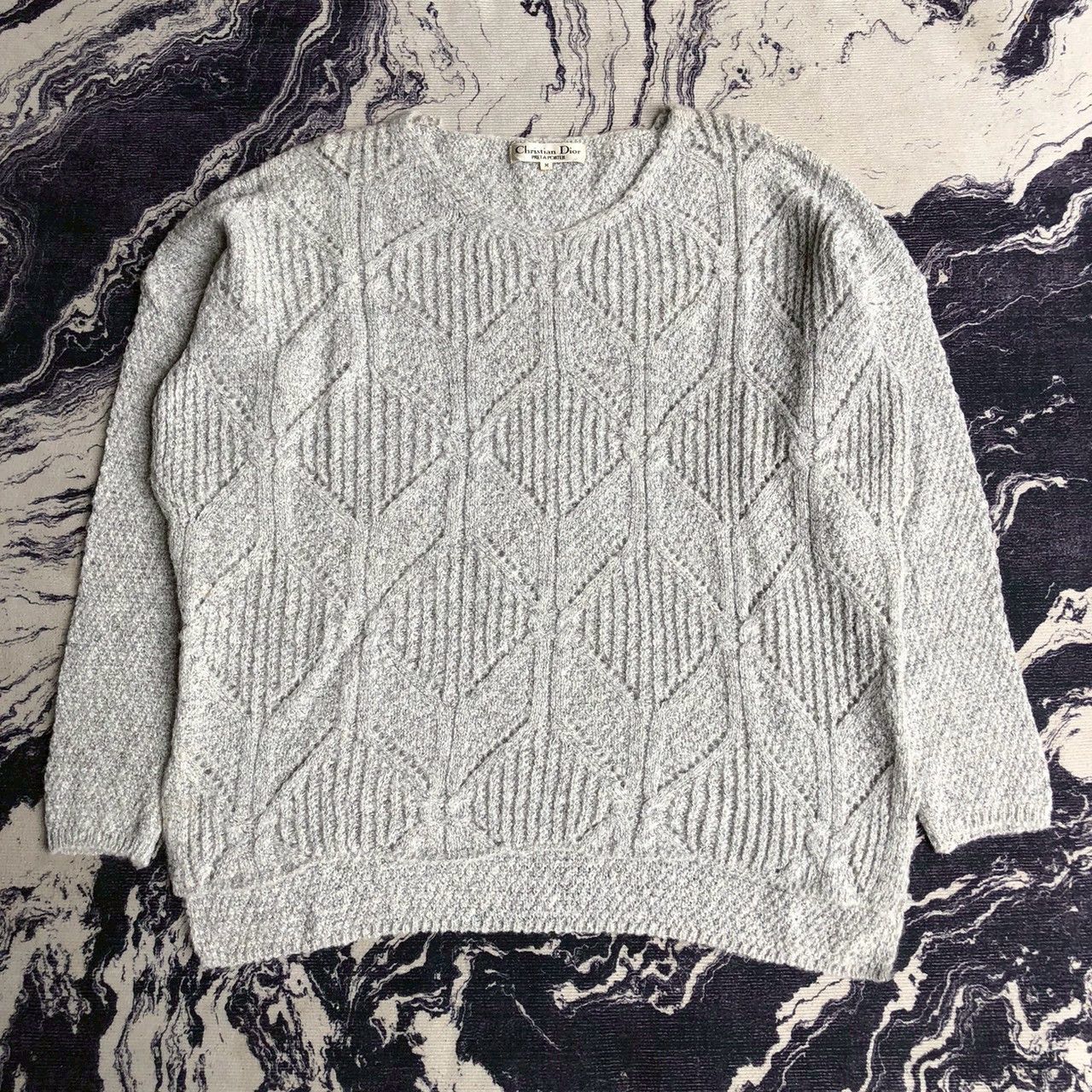 Christian Dior Monsieur Vintage 90s Christian Dior Knit Oversized Sweater Textured Size M / US 6-8 / IT 42-44 - 1 Thumbnail
