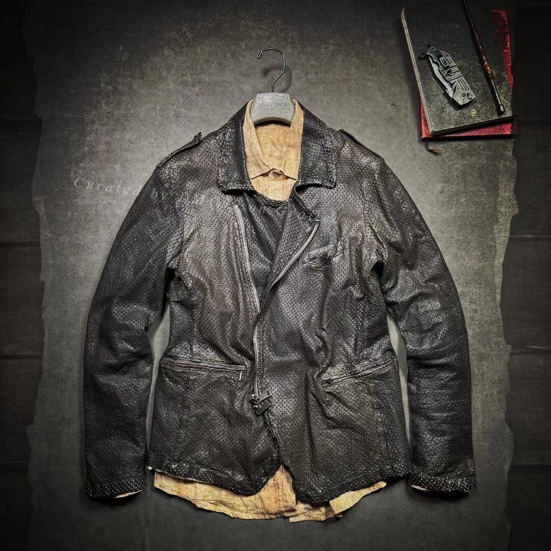 Giorgio Brato Giorgio Brato Laser Perforated Leather Jacket Size US M / EU 48-50 / 2 - 1 Thumbnail