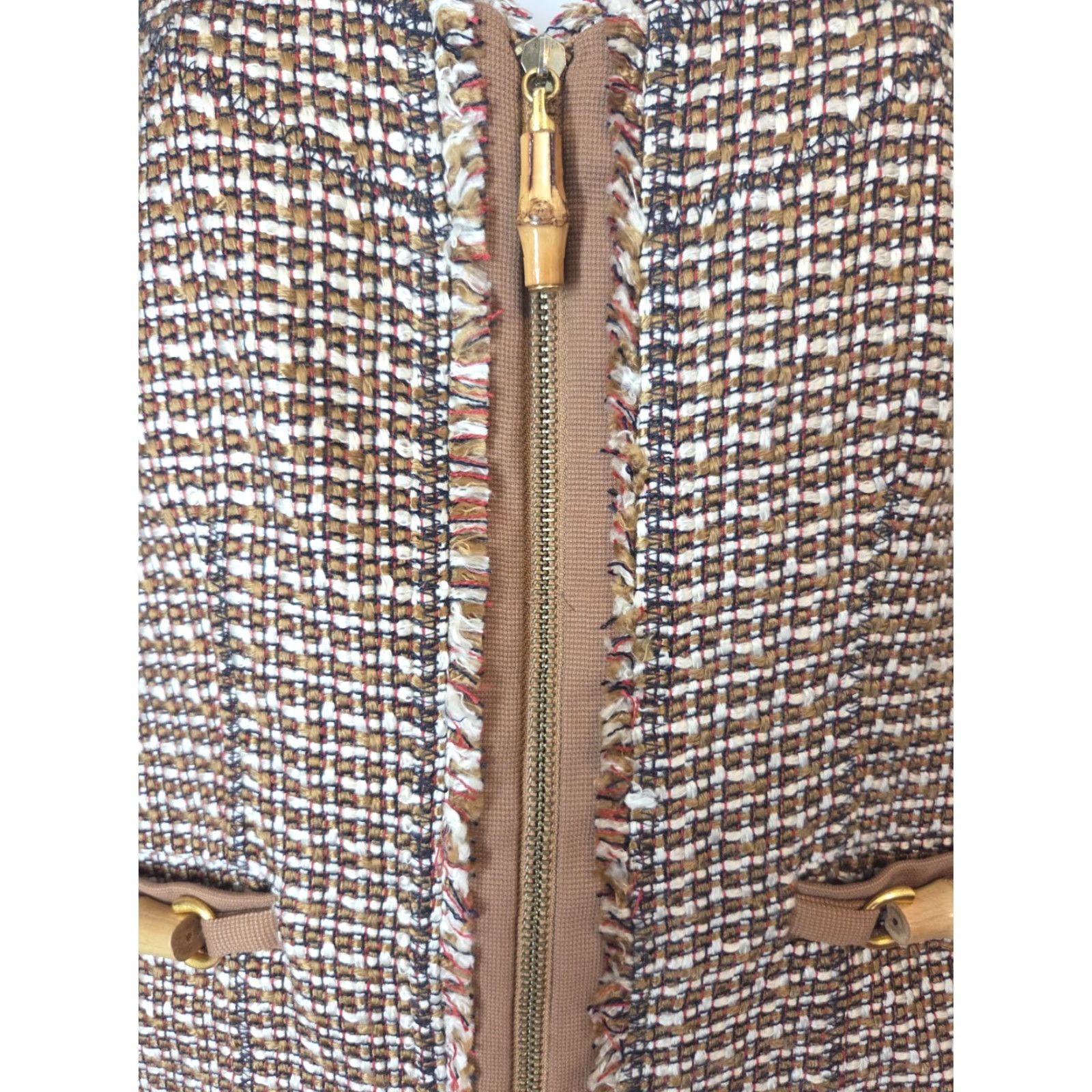 Ellen Tracy Ellen Tracy Blazer Jacket Wool Checkered Tweed Full Zip M Brown Womens Jacket Size M / US 6-8 / IT 42-44 - 5 Thumbnail