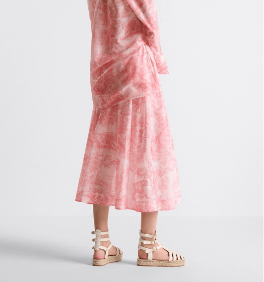 Dior o1w1db10925 441J90 Midi Skirt in White/Candy Pink Size 25" / US 0 / IT 36 - 7 Thumbnail