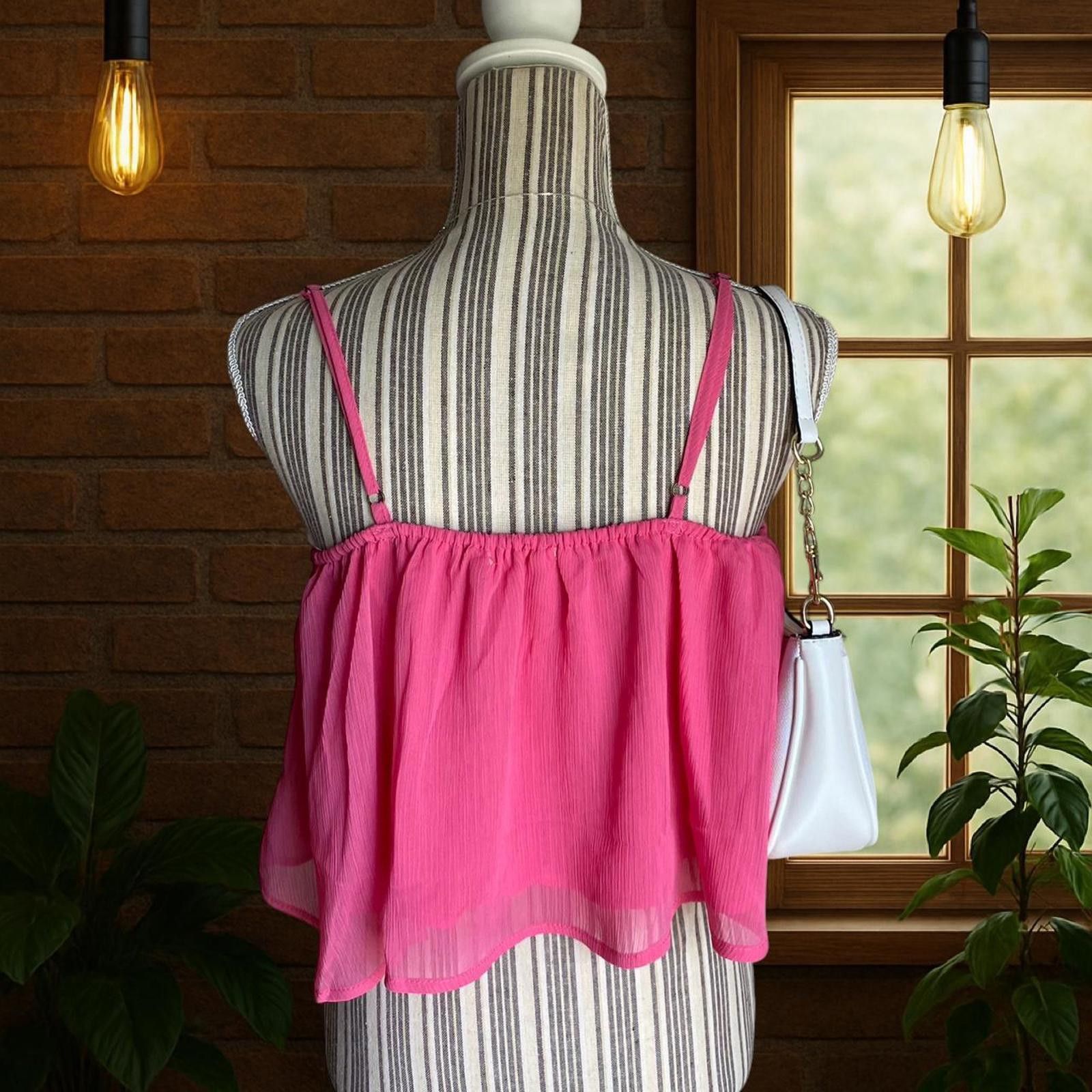 Francesco Smalto Pink Mi-ami lace cami top with adjustable straps Size S / US 4 / IT 40 - 5 Thumbnail