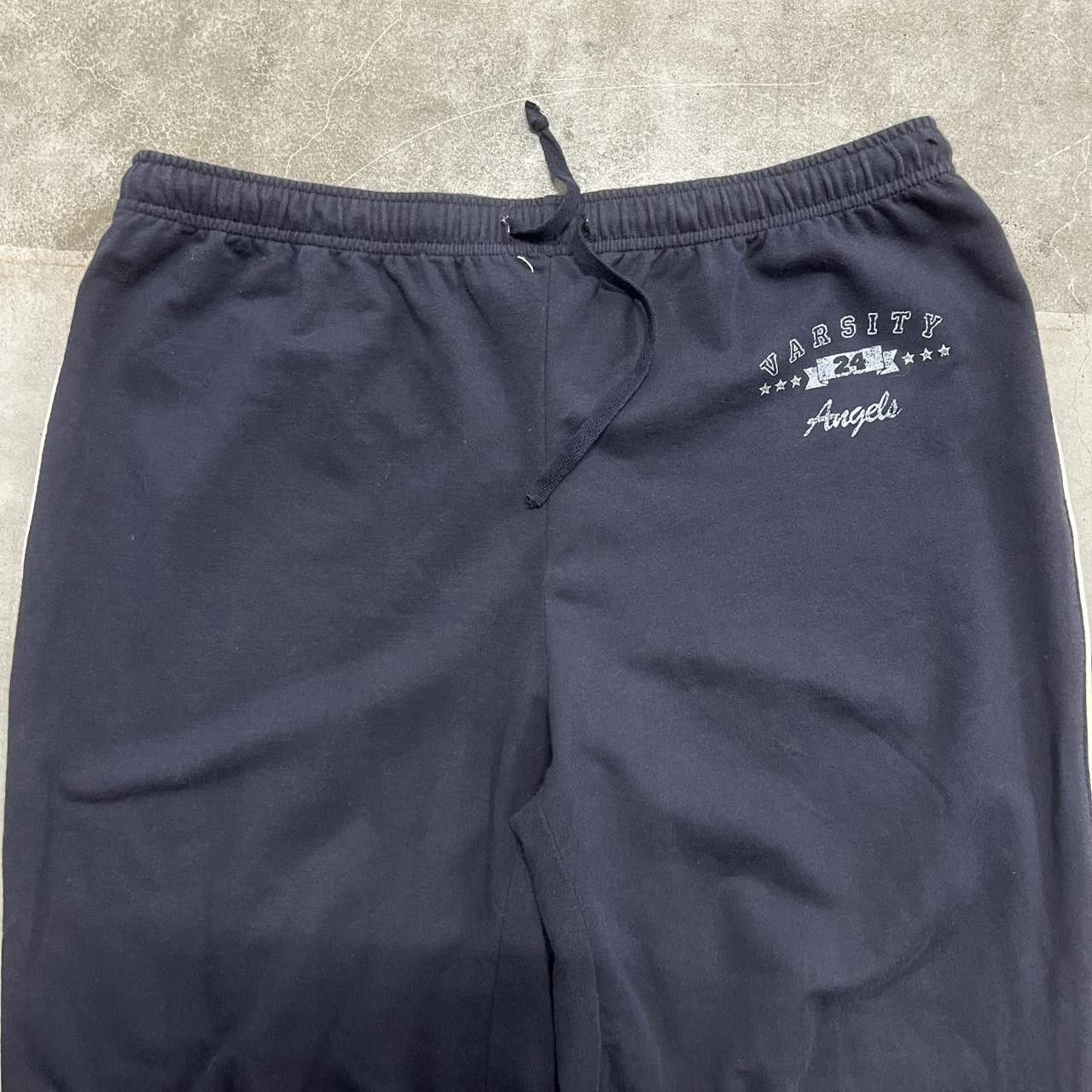 Japanese Brand × Vintage Vintage Y2K/2000s Baggy Navy Blue Varsity Sweatpants! Size US 36 / EU 52 - 3 Thumbnail