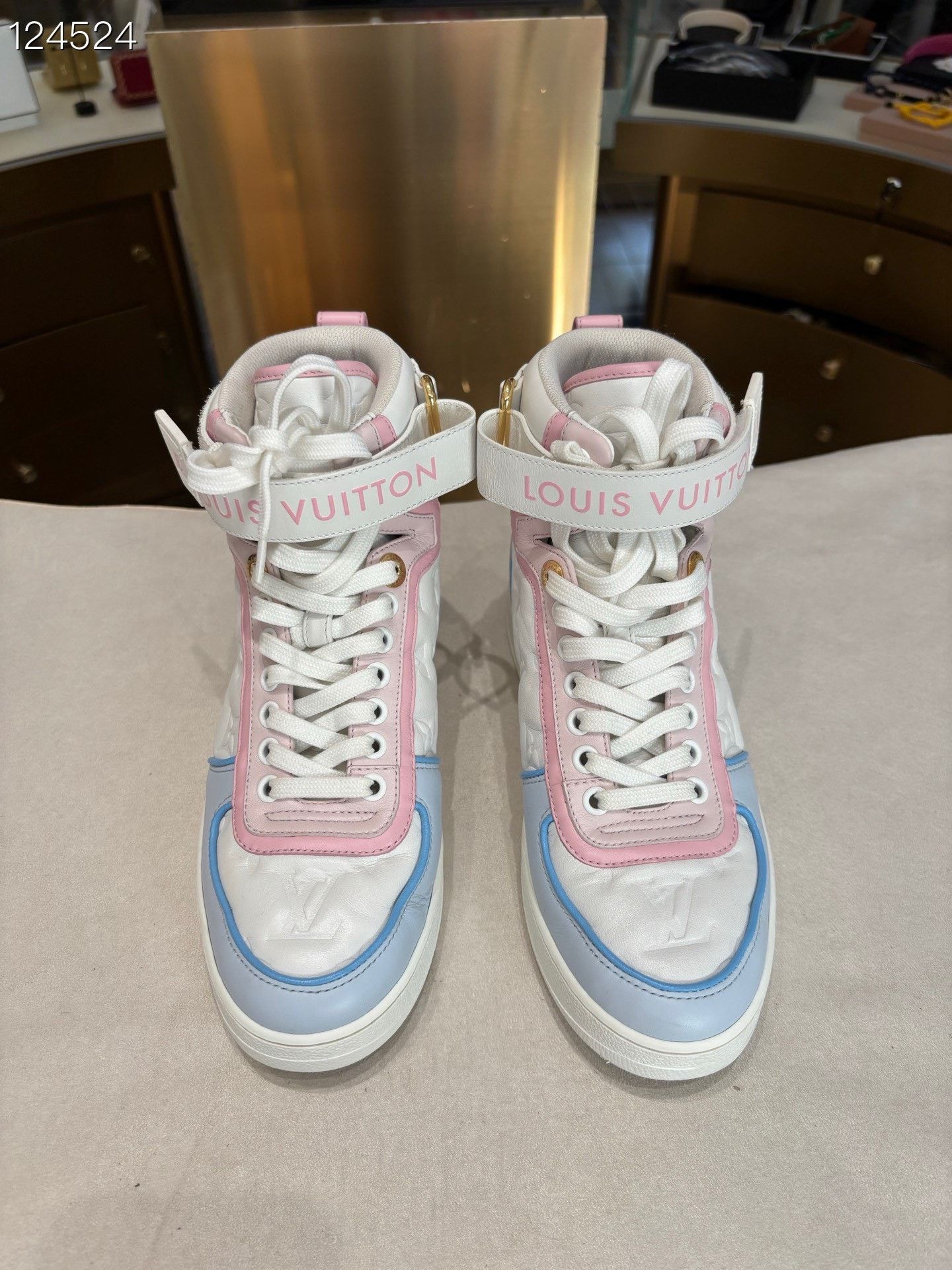 Louis Vuitton LV Ice Cream Embossed High-Top Sneaker Size US 5 / IT 35 - 1 Thumbnail