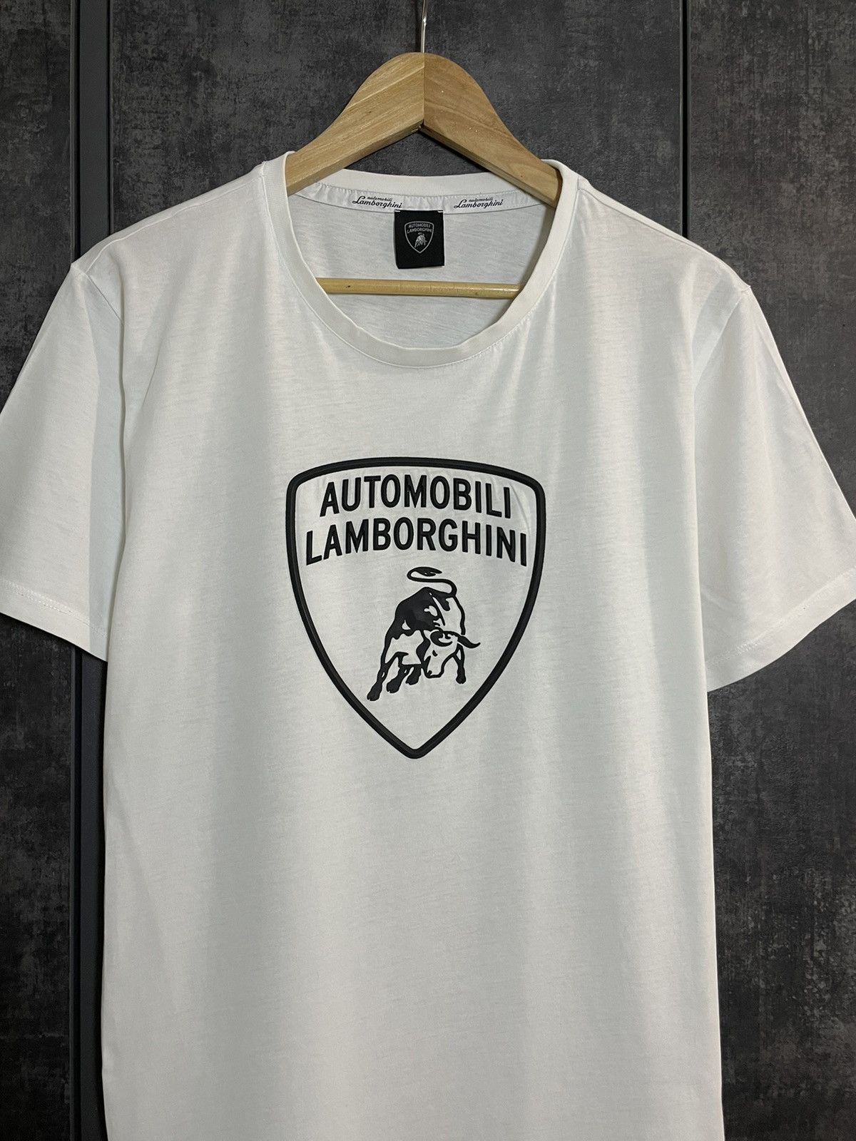 Lamborghini × Supreme Automobili Lamborgini White Big Logo T-shirt Balenciaga Size US L / EU 52-54 / 3 - 2 Thumbnail