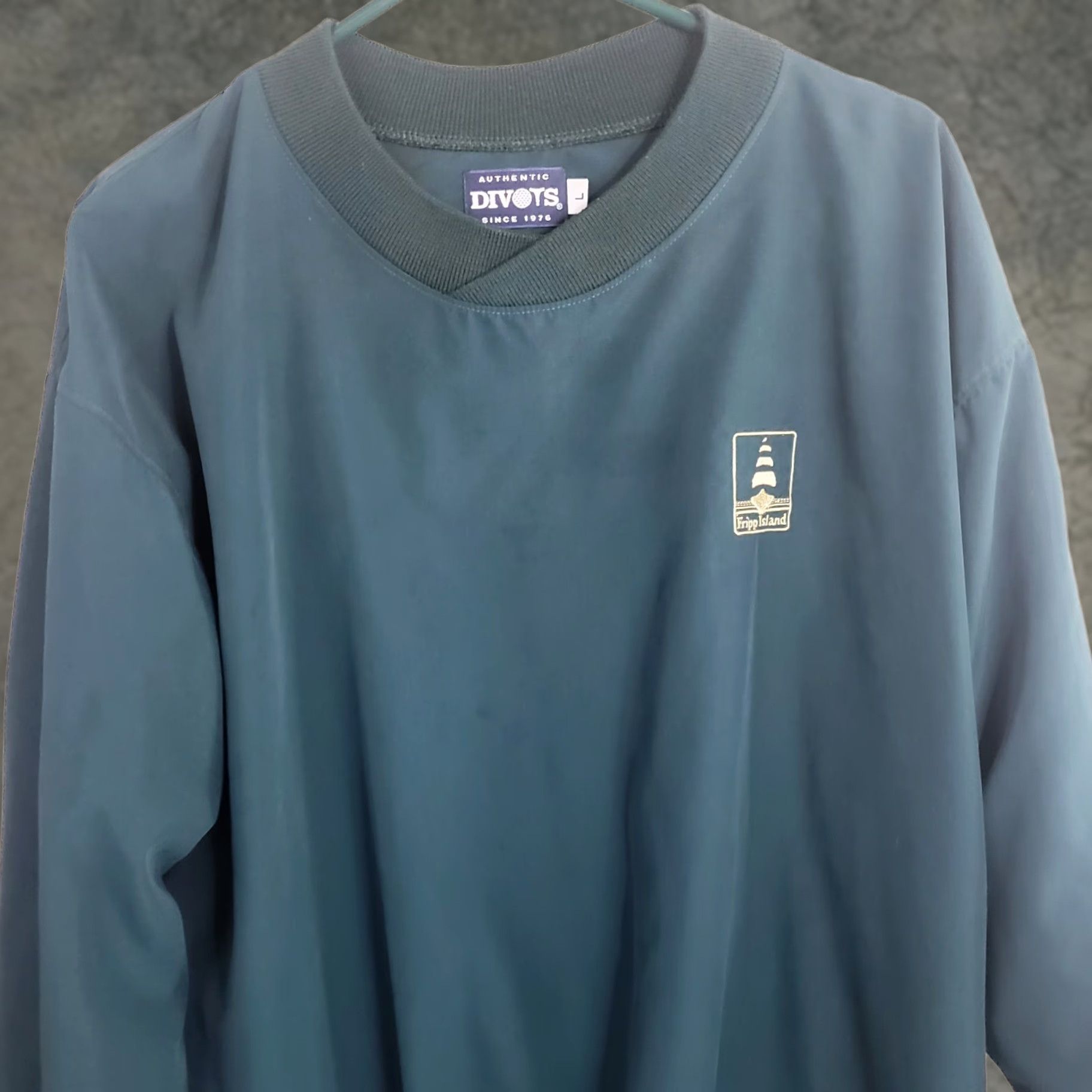 Vintage VINTAGE Divots Fripp Island Pullover Windbreaker Jacket Men L Green Zip V-neck Golf Windbreaker Mens Size US L / EU 52-54 / 3 - 1 Thumbnail