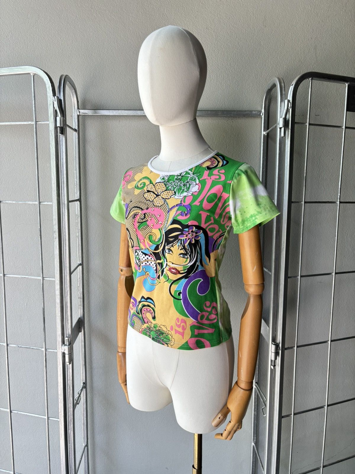 image of Christian Dior Girl Printed Tee in Green, Women's