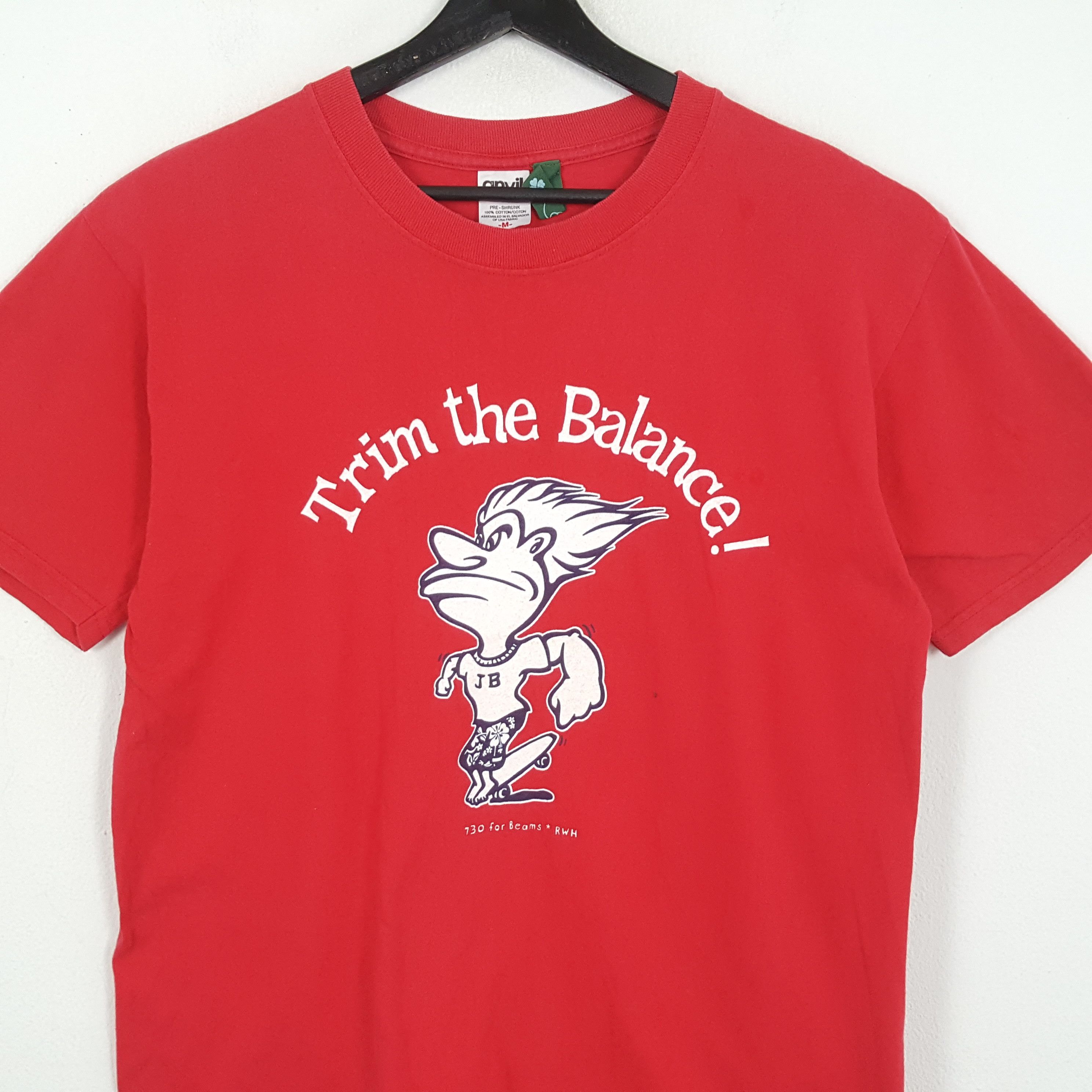 Vintage TRIM THE BALANCE Streetwear Skateboard Style Tshirt Size US L / EU 52-54 / 3 - 2 Thumbnail