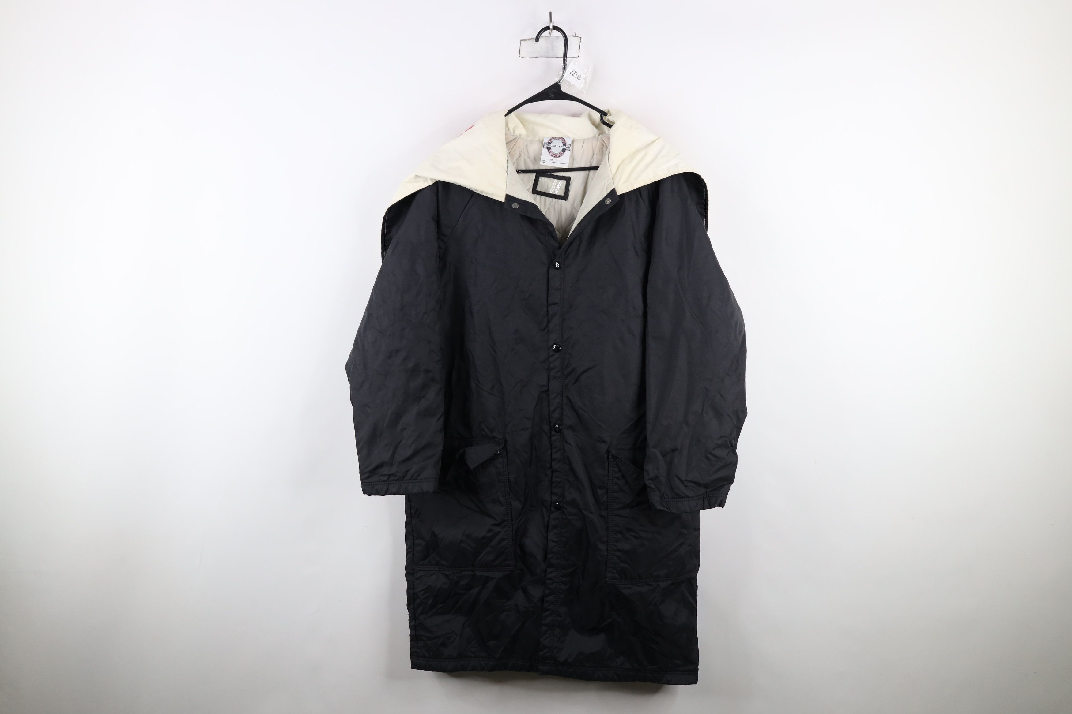 Vintage Vintage 90s Quilted Cape Collar Full Length Jacket Black Size US XL / EU 56 / 4 - 1 Thumbnail