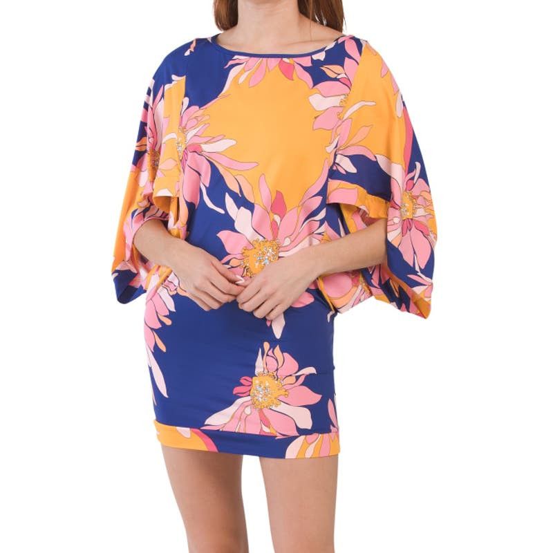 image of Trina Turk Floral Breeze Women's Swimsuit Coverup Size Large in Blue