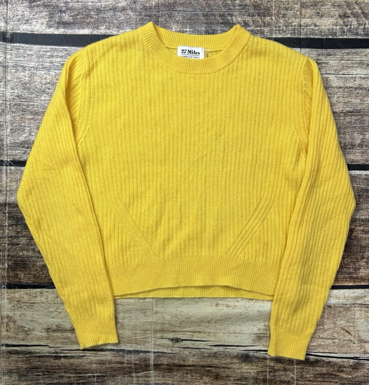Other 27 Miles Cashmere Sweater Womens Small Pullover Yellow Size S / US 4 / IT 40 - 1 Thumbnail