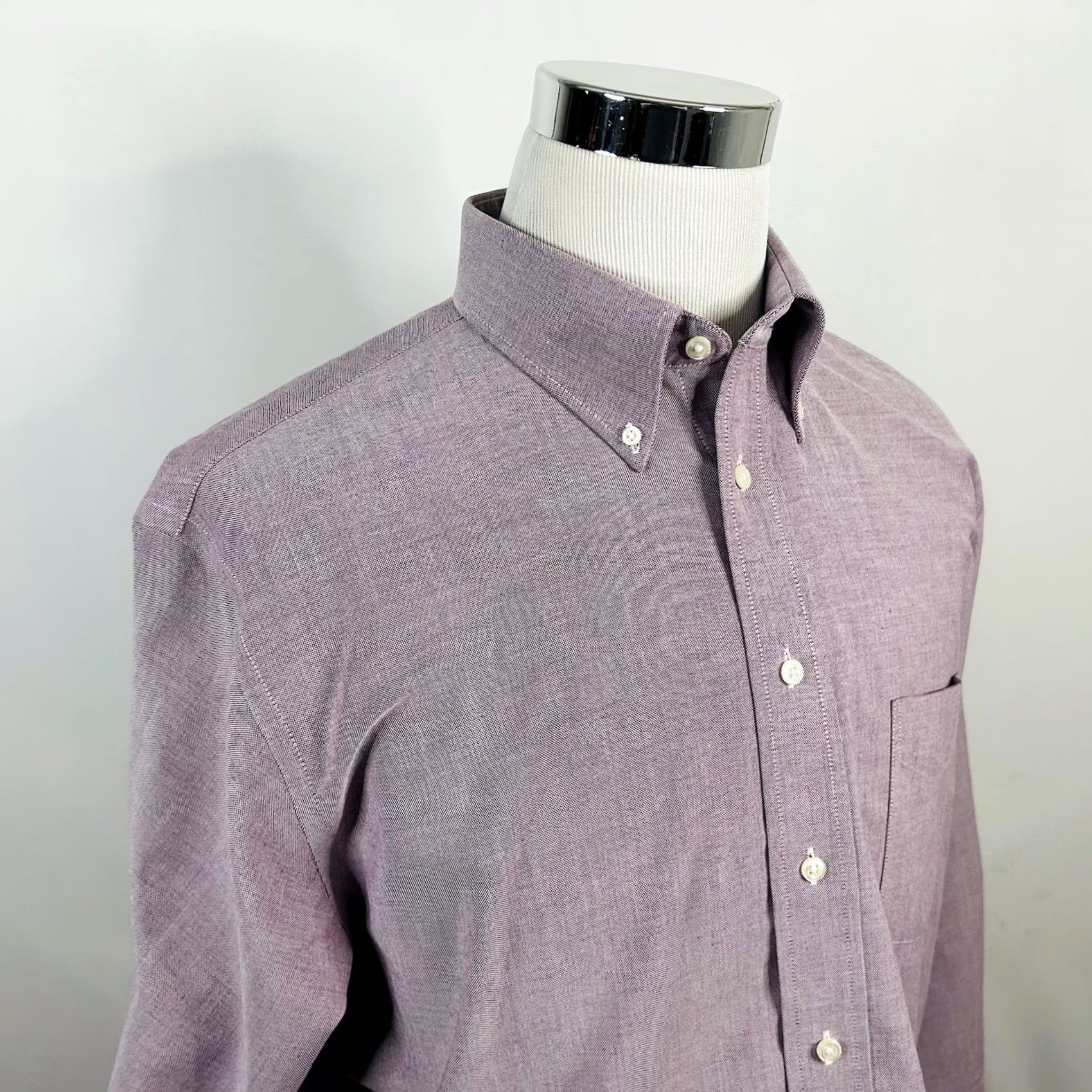 Stafford Stafford Dress Shirt Oxford Classic Fit 32/33 17 Red Cotton Blend Formal Mens Size 46R - 2 Thumbnail