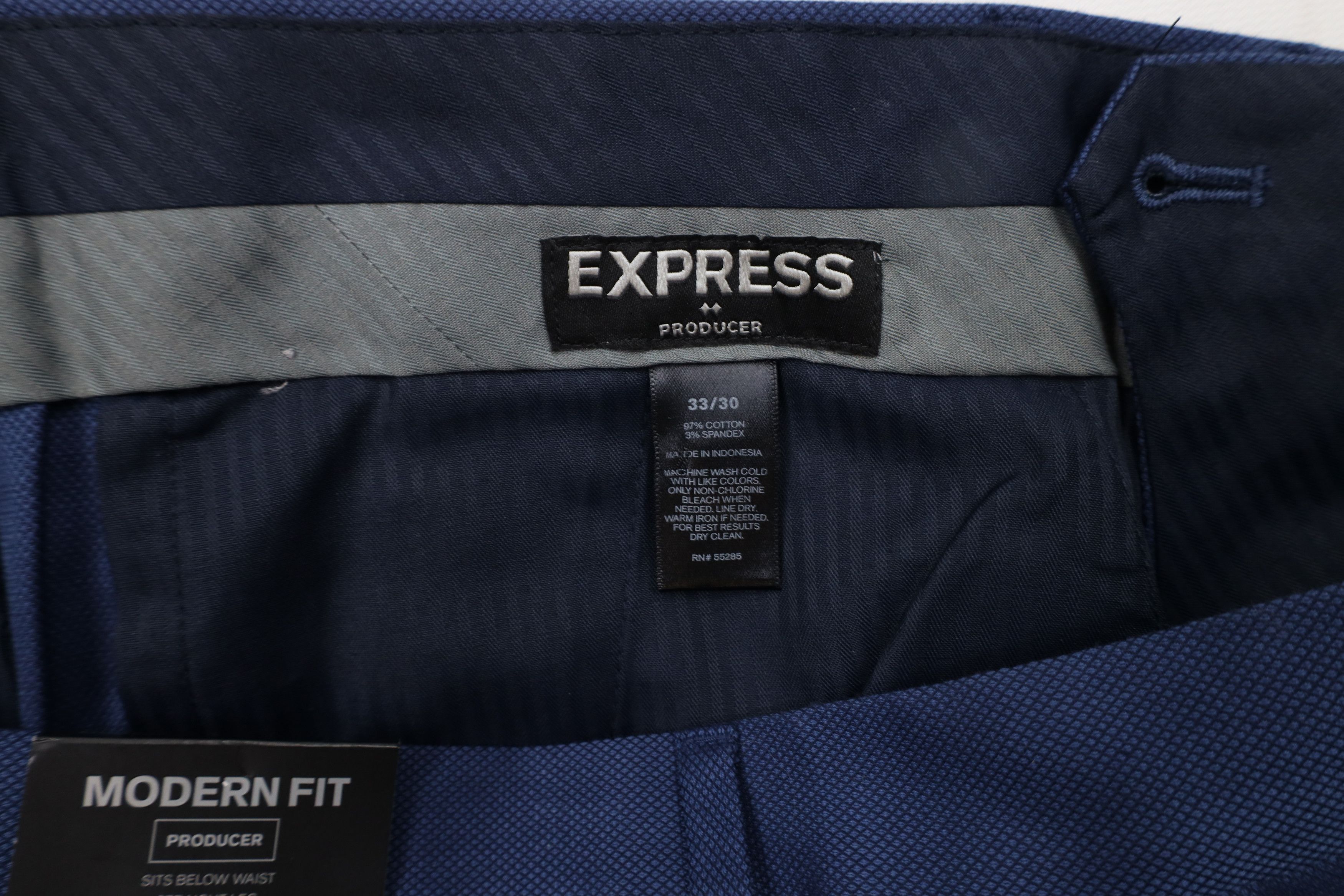 Express × Vintage New Express Producer Straight Leg Chino Pants Trousers Blue Size US 33 - 8 Thumbnail