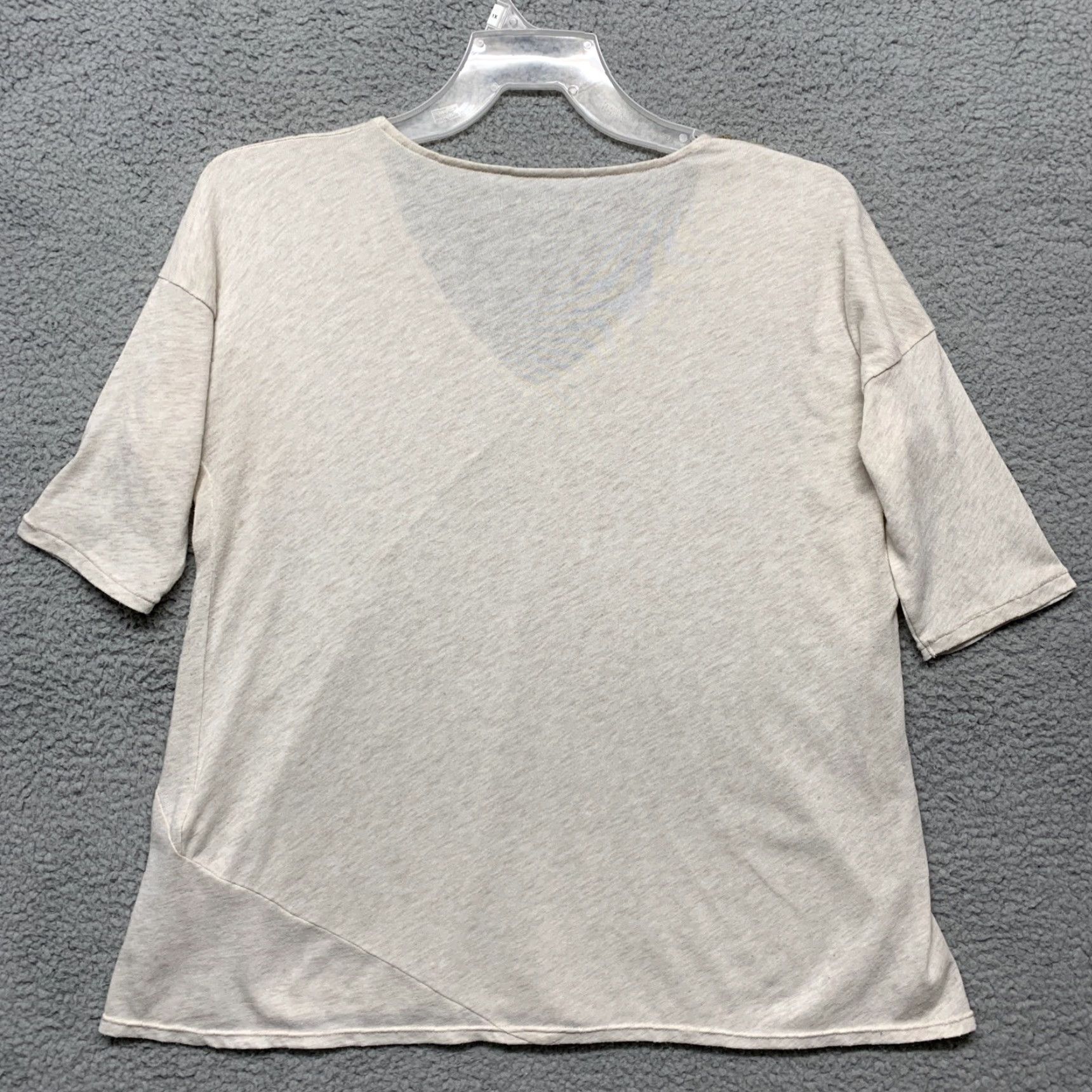 Calvin Klein VINTAGE Calvin Klein Pullover Top Womens S/P Heather Cream Sequins V-Neck Relaxed Fit Size S / US 4 / IT 40 - 4 Thumbnail