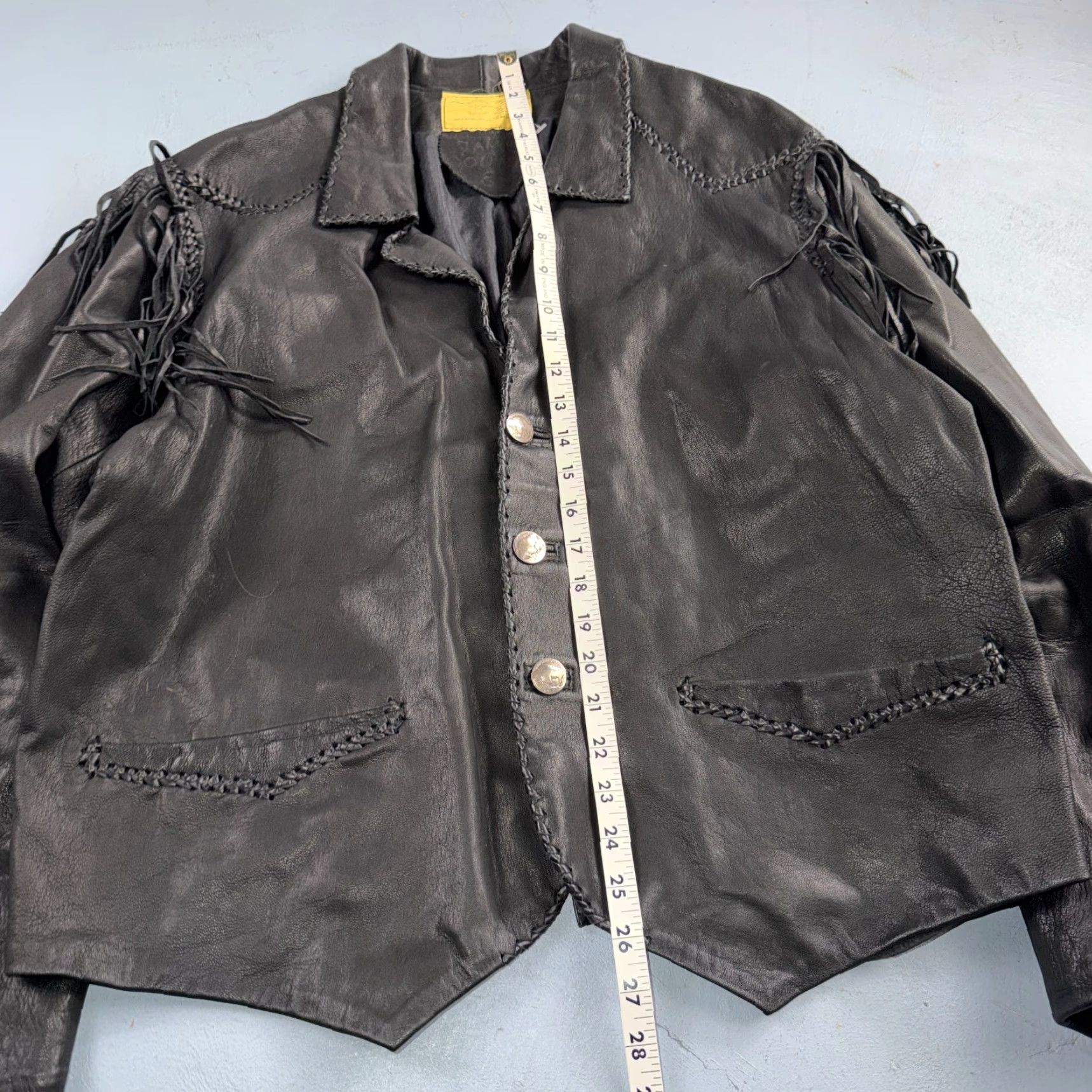 Vintage VINTAGE Montana Buckskin Leather Jacket Western Fringe 70s XL Mens Buckskin Leather Jacket - Western 1970s Mens XL Buckskin Leather fringe jacket Size US XL / EU 56 / 4 - 5 Thumbnail