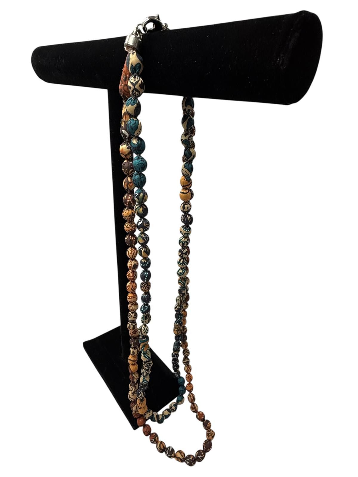 Other 36” Boho Chic Multi-Color Beaded Fabric Necklace Size ONE SIZE - 5 Thumbnail