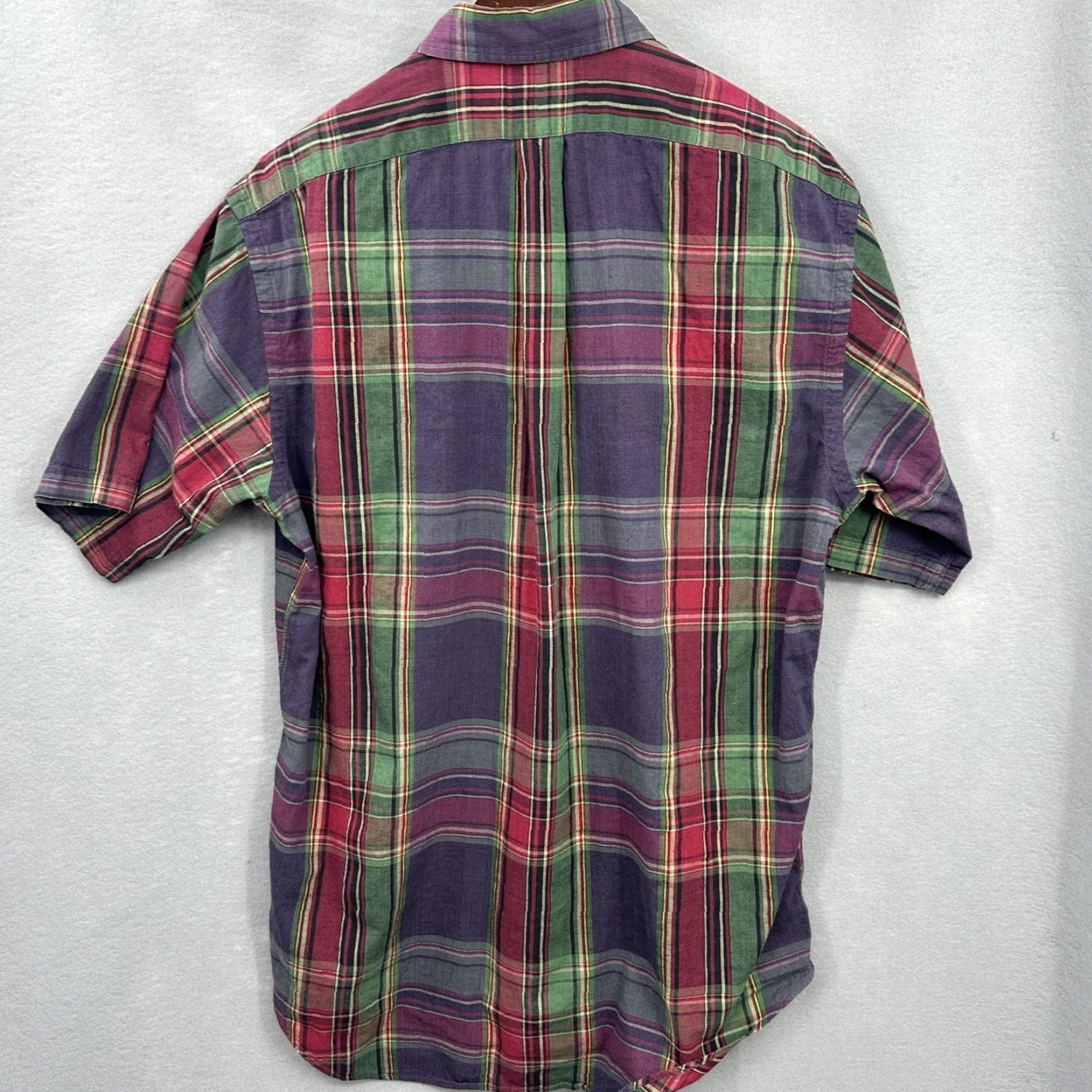 Polo Ralph Lauren VINTAGE Polo Ralph Lauren Shirt Mens M Plaid Blue Short Sleeve Button-Up 100% Cotton Classic Preppy Mens Size US M / EU 48-50 / 2 - 5 Thumbnail