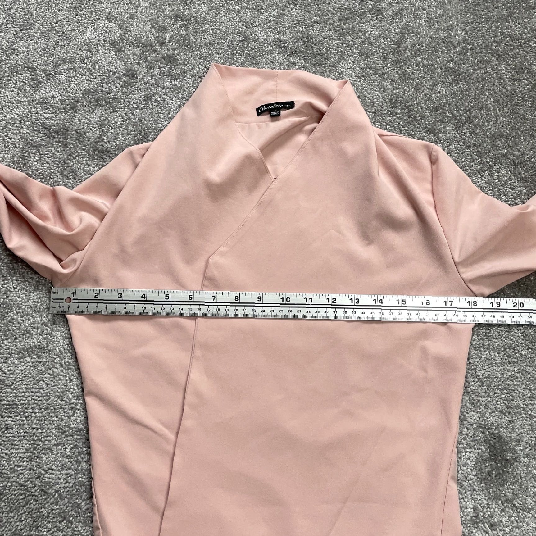 CHOCOOLATE Chocolate Blouse M Pink Cropped Long Sleeve Wrap Stretch Top Womens Size M / US 6-8 / IT 42-44 - 6 Thumbnail