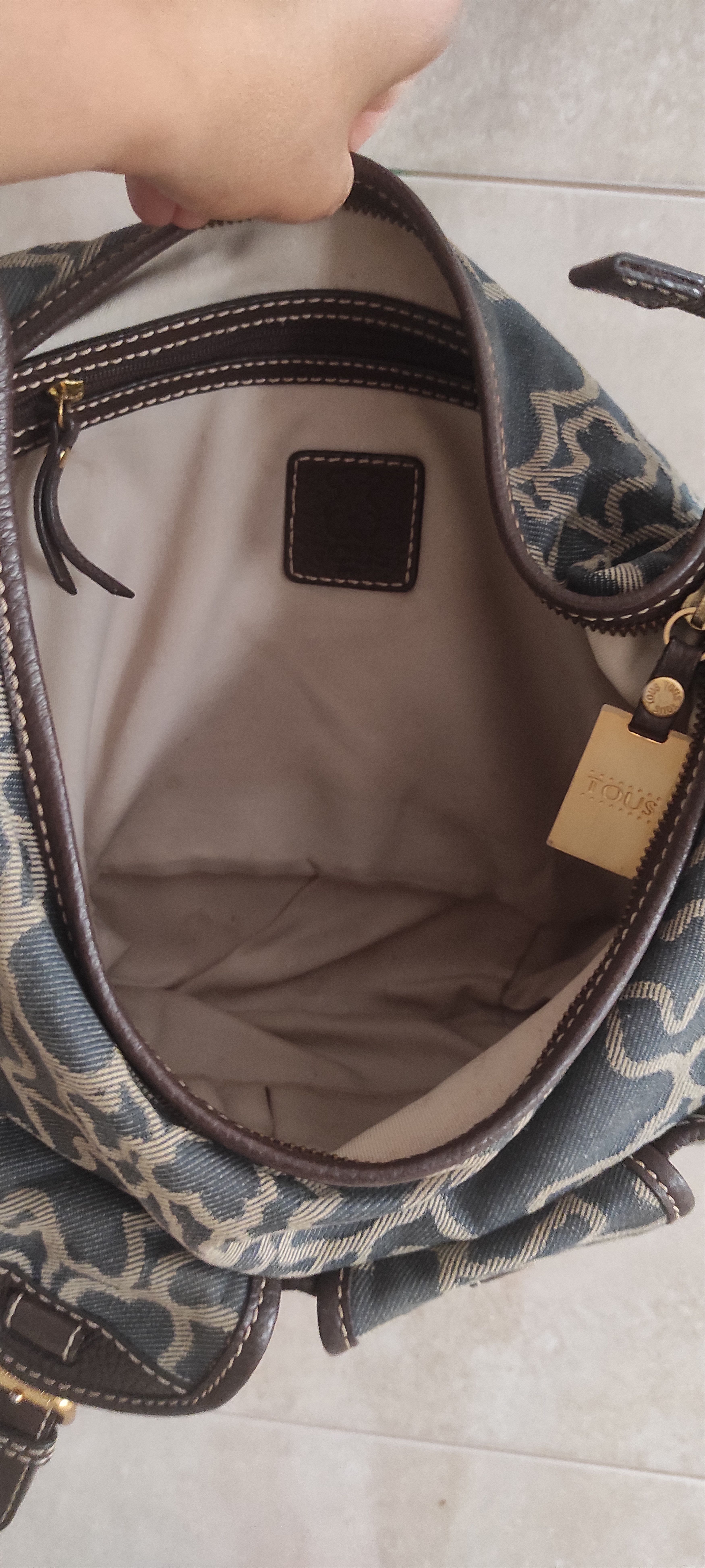 TOUS TOUS Kaos Print Denim Canvas Hobo Shoulder Bag Size ONE SIZE - 9 Thumbnail
