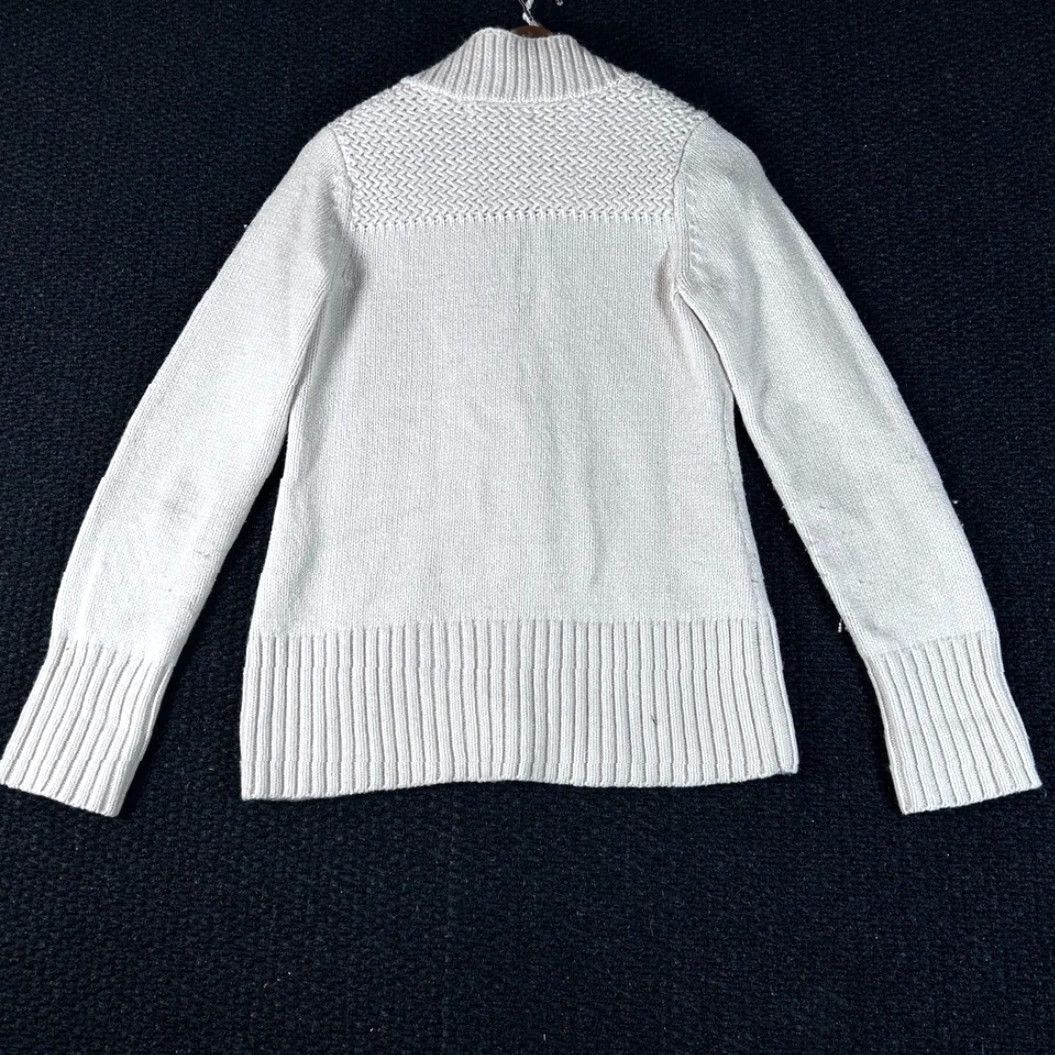 Eddie Bauer VINTAGE Eddie Bauer Womens XS Cream Shawl Collar Button Cardigan Cotton Wool Blend M96 Size XS / US 0-2 / IT 36-38 - 4 Thumbnail