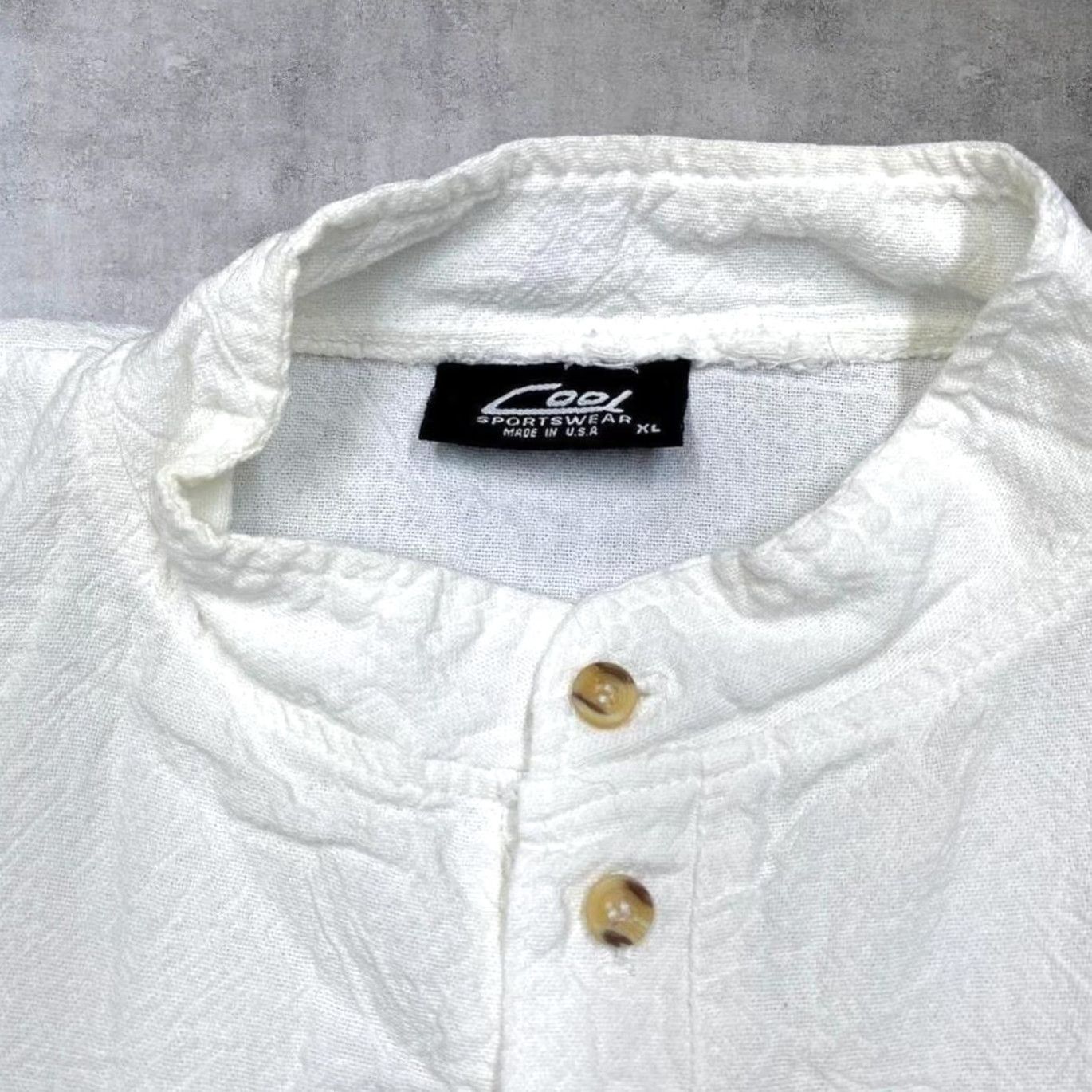 Vintage Vintage Cool Sportswear Key West Florida Souvenir Graphic Grandad Shirt XL White Mens Button-Up Short Sleeve California? Size US XL / EU 56 / 4 - 3 Thumbnail