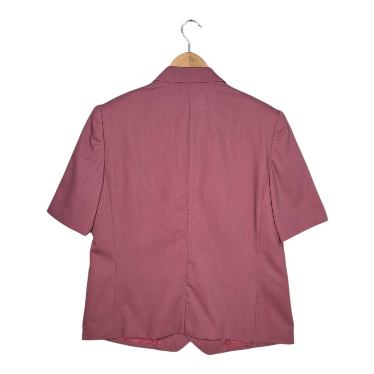 Burberry Vintage Burberrys Pink Short Sleeve Double Breasted Blazer L Size L / US 10 / IT 46 - 2 Thumbnail