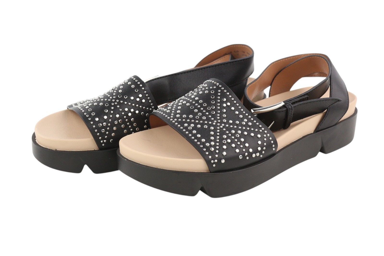 Emporio Armani X3U063 EU37 Black Leather Studded 84787 Size US 6 / IT 36 - 2 Thumbnail