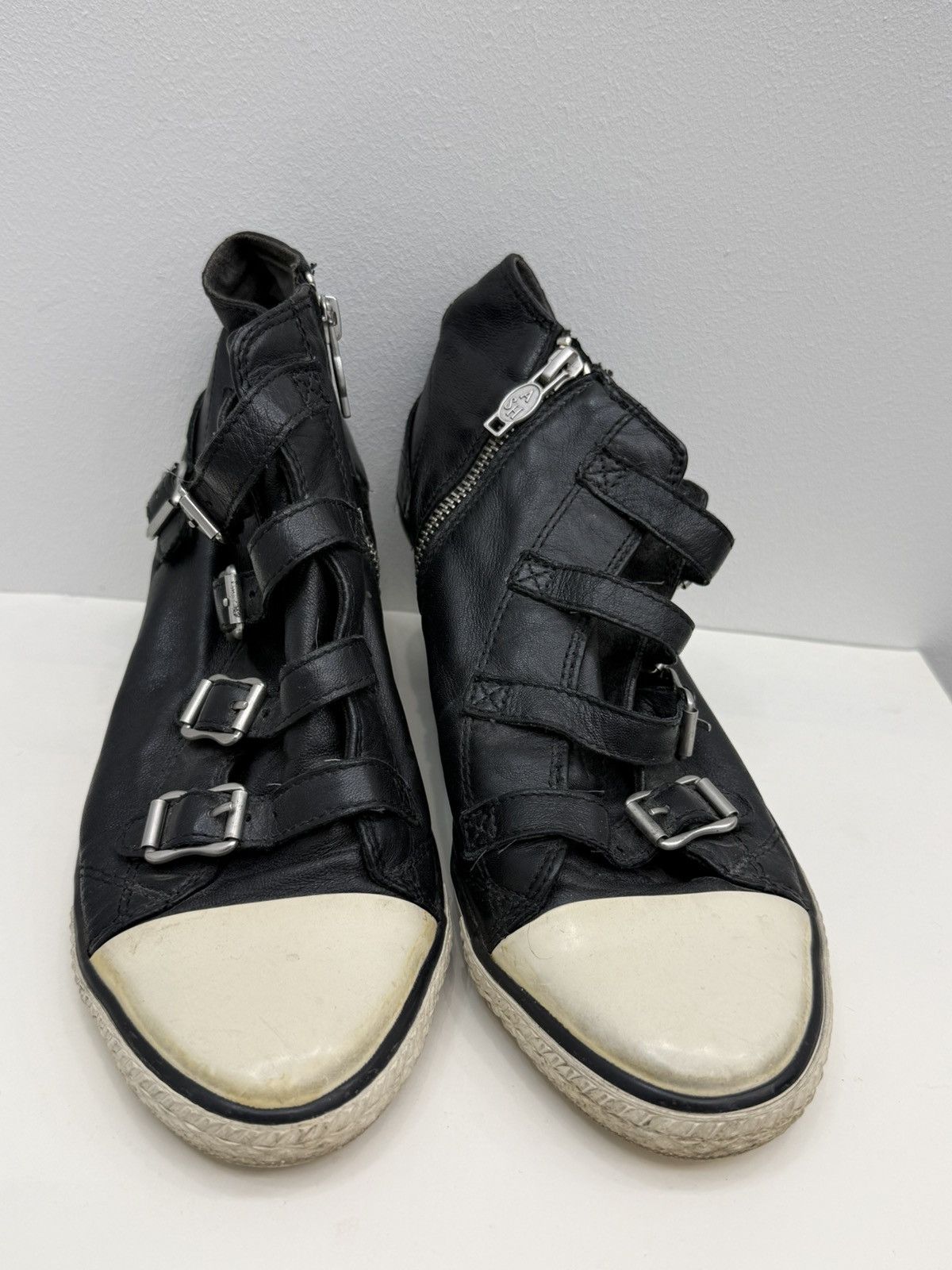 ASH ASH United Wedge Genial Buckled Leather Shoes Size US 9 / IT 39 - 3 Thumbnail