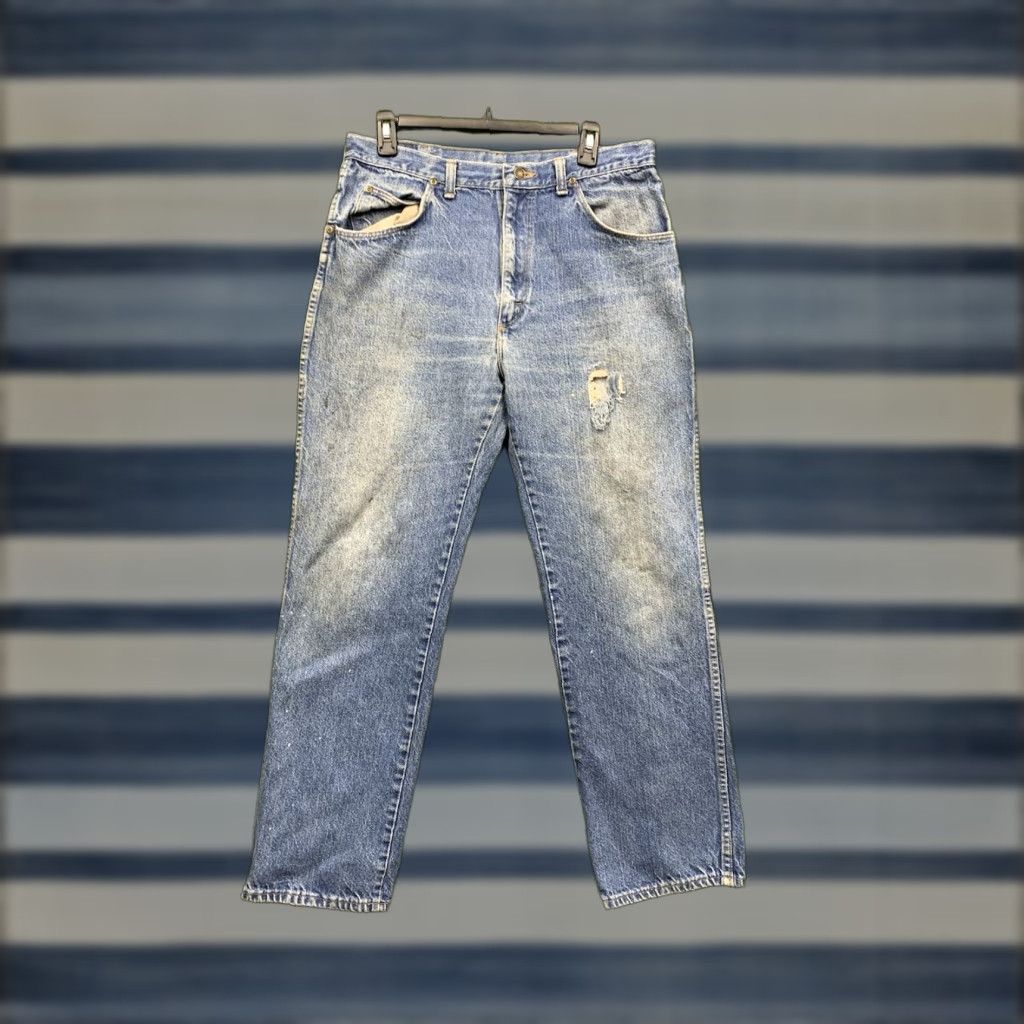 Vintage VINTAGE Sedgefield Jeans Mens 35x32 Denim Blue 5-Pocket Straight Leg Classic Fit 80s Cowboy USA Jeans Mens Size US 35 - 1 Thumbnail