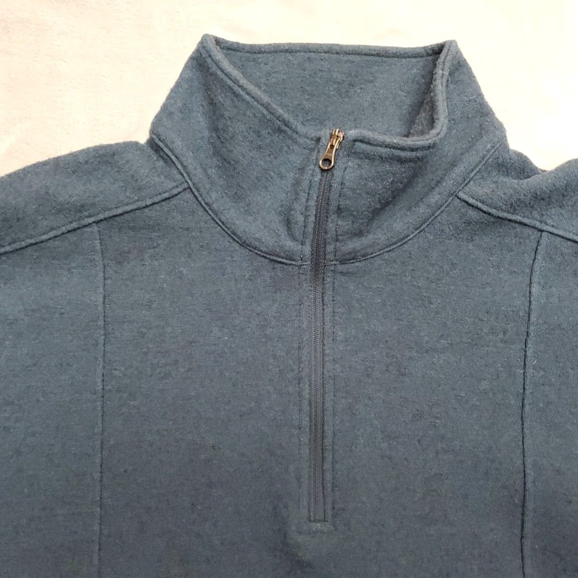 Vintage Ibex Jacket Mens Blue 94% Merino Wool 1/4 Zip Pullover Outdoors Made in USA XL Windbreaker Pockets Solid Regular Wool Size US XL / EU 56 / 4 - 2 Thumbnail