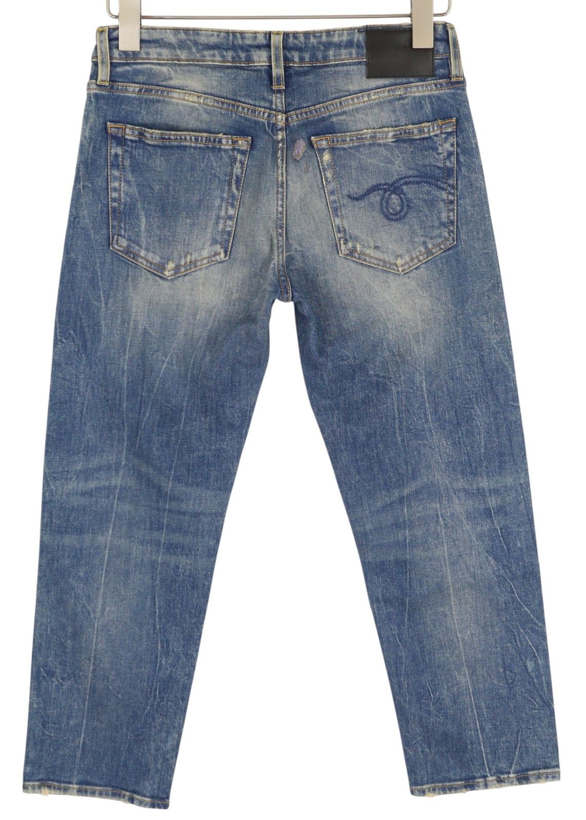 R13 BOY STRAIGHT 26 Kelly Stretch Ankle Washed Blue 85438 Size 26" / US 2 / IT 38 - 3 Thumbnail
