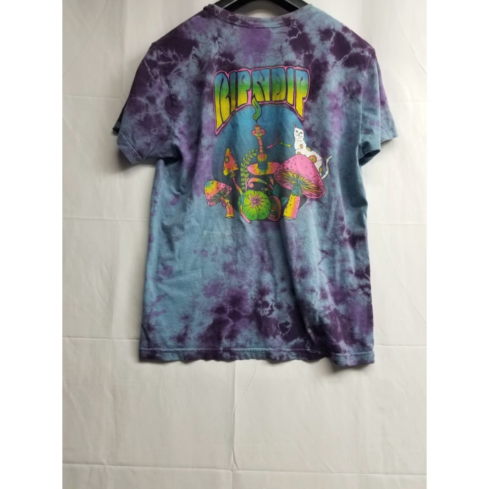 RIPNDIP RIPNDIP T Shirt Mens M Trippy Cat Art Graphic Tee World Tie Dye Distressed Size US M / EU 48-50 / 2 - 2 Thumbnail