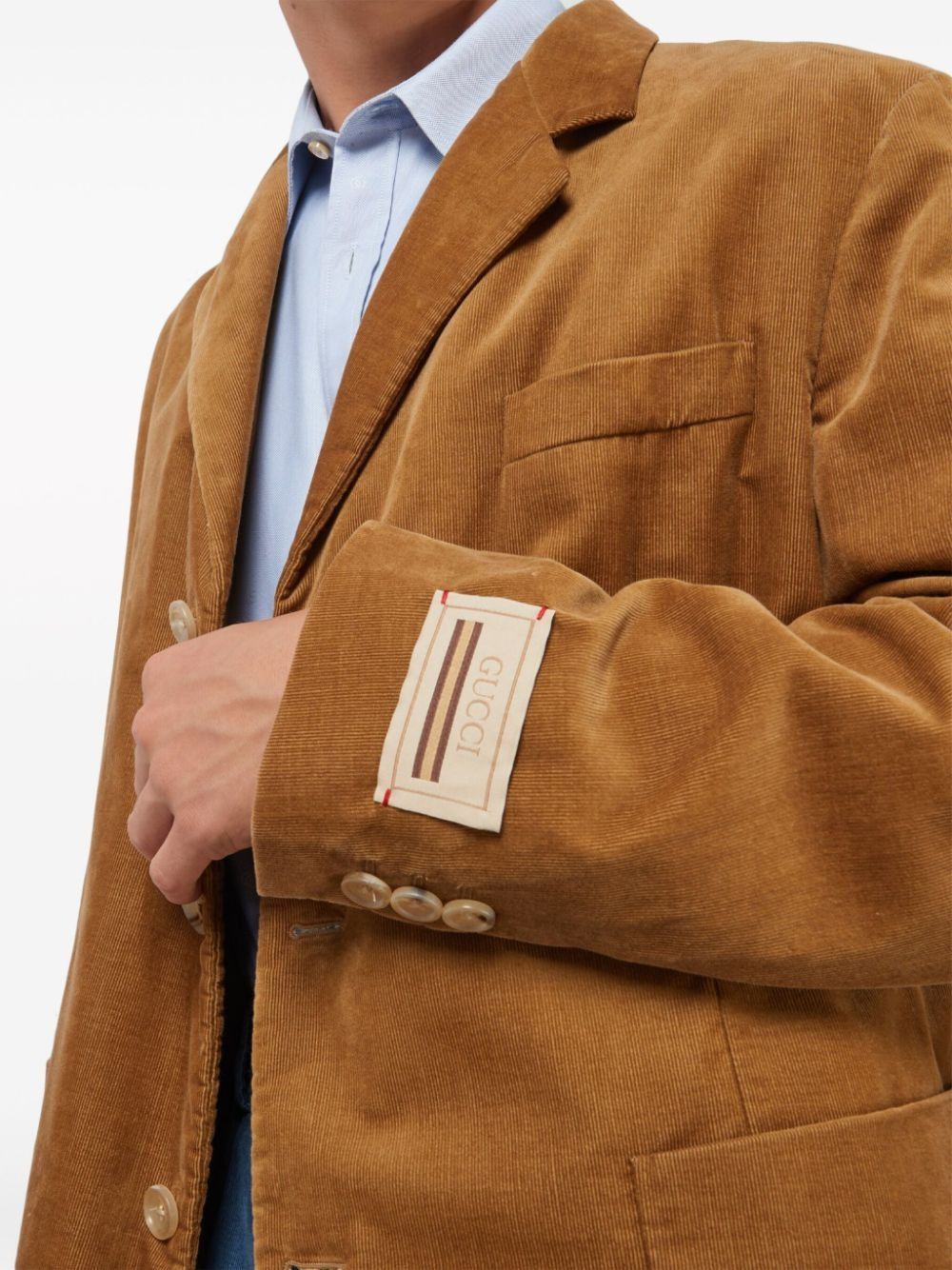 Gucci o1s1wg110125 Velvet Corduroy Formal Jacket in Brown Size US L / EU 52-54 / 3 - 5 Thumbnail