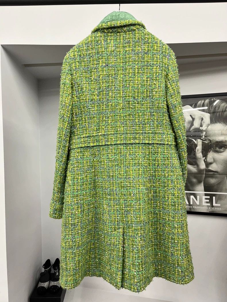 Chanel Chanel 24A Manchester Series Green Tweed Coat Size S / US 4 / IT 40 - 4 Thumbnail